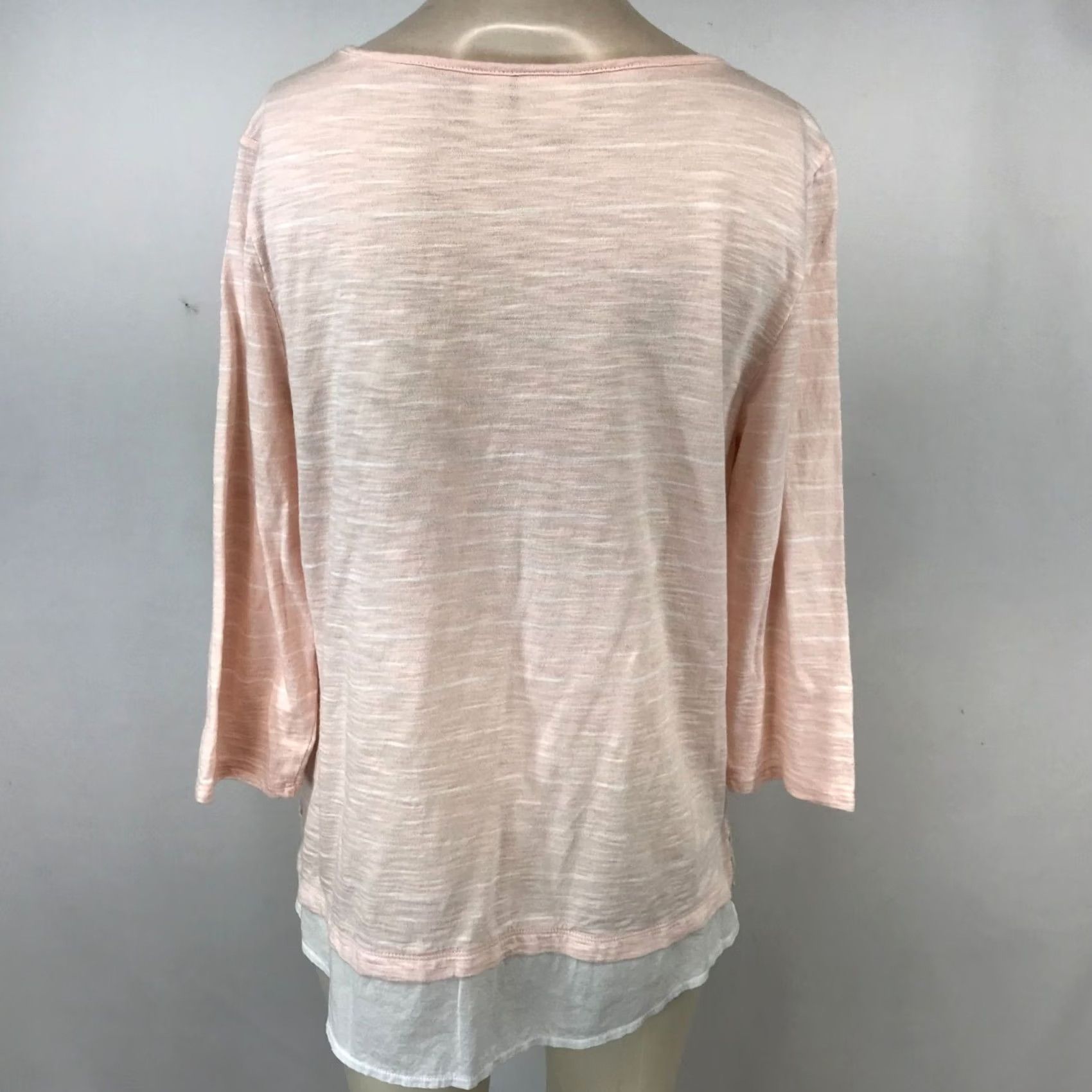 Vintage Chico'S - Womens 2 -Pink Crew Neck Long Sleeve Cotton Blend Top - Pre-Owned Good Size XS / US 0-2 / IT 36-38 - 5 Thumbnail
