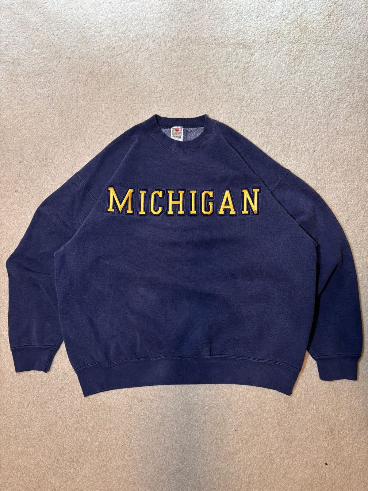 Fruit Of The Loom Vintage Michigan Crewneck Single Stitch 90s 2XL Made In USA Size US XXL / EU 58 / 5 - 6 Thumbnail