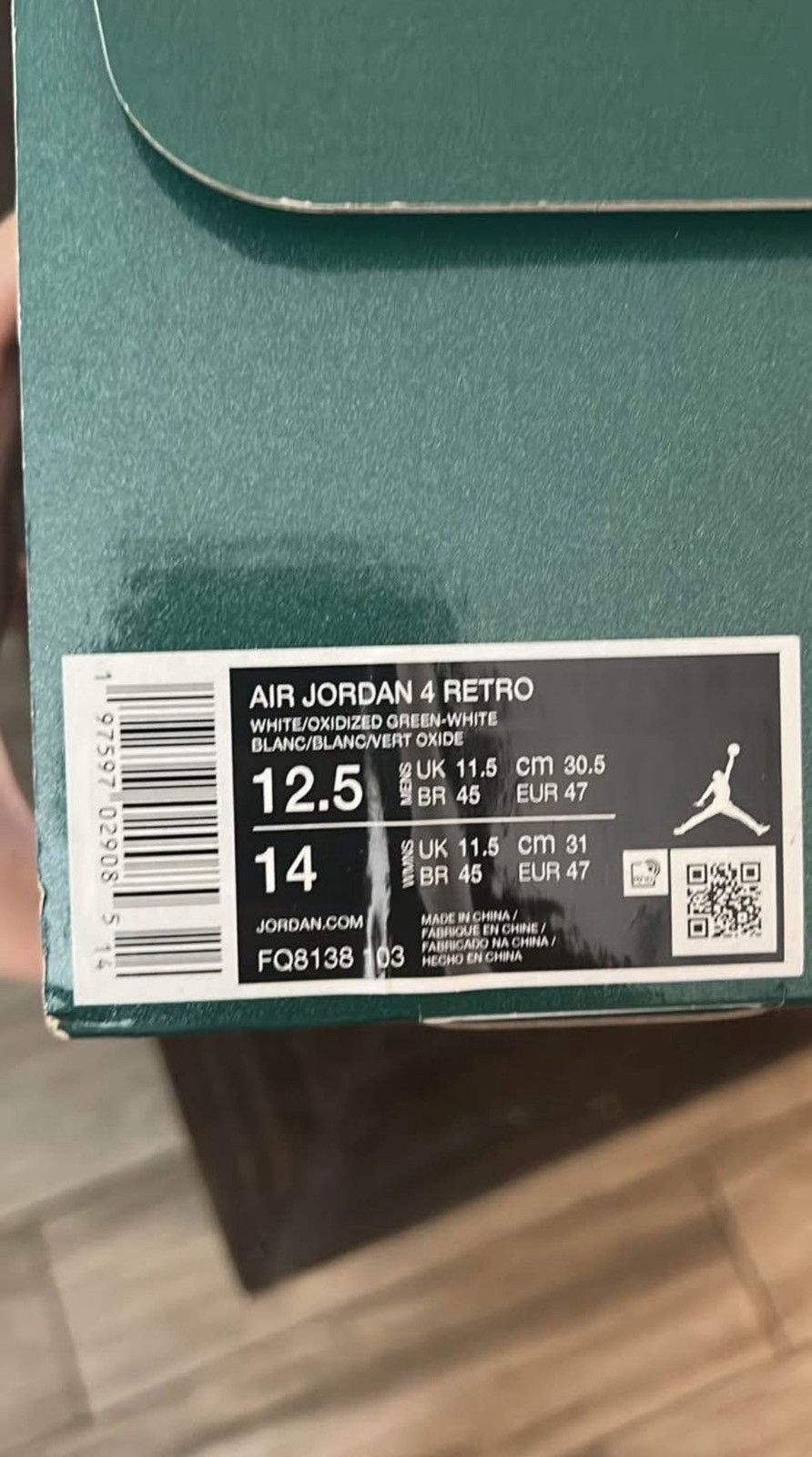 Nike oxidized green mens jordan 4s size 12.5 Size US 12.5 / EU 45-46 - 8 Thumbnail