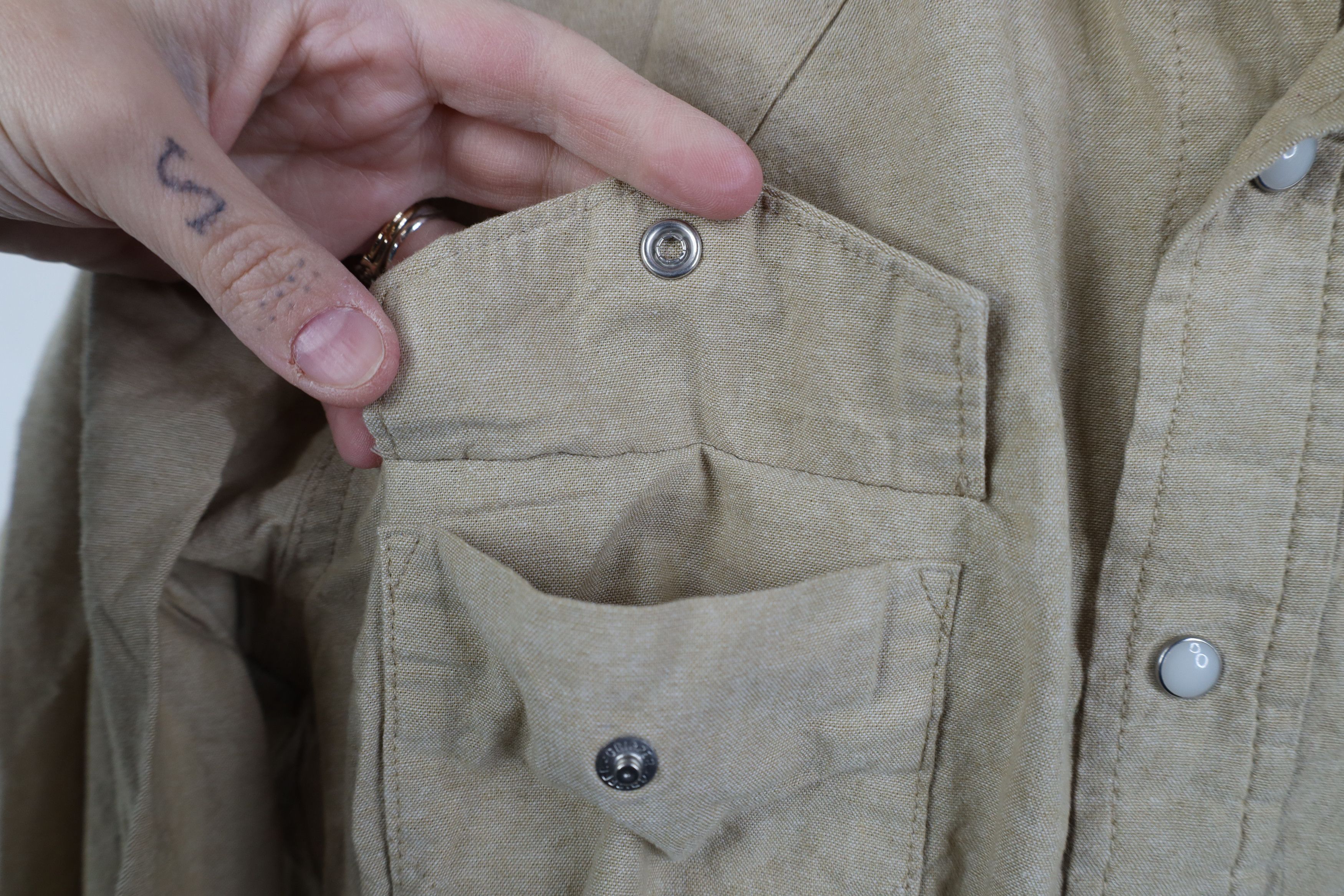 Wrangler Vintage 90s Wrangler Cowboy Snap Button Collared Shirt Beige Size US M / EU 48-50 / 2 - 9 Thumbnail