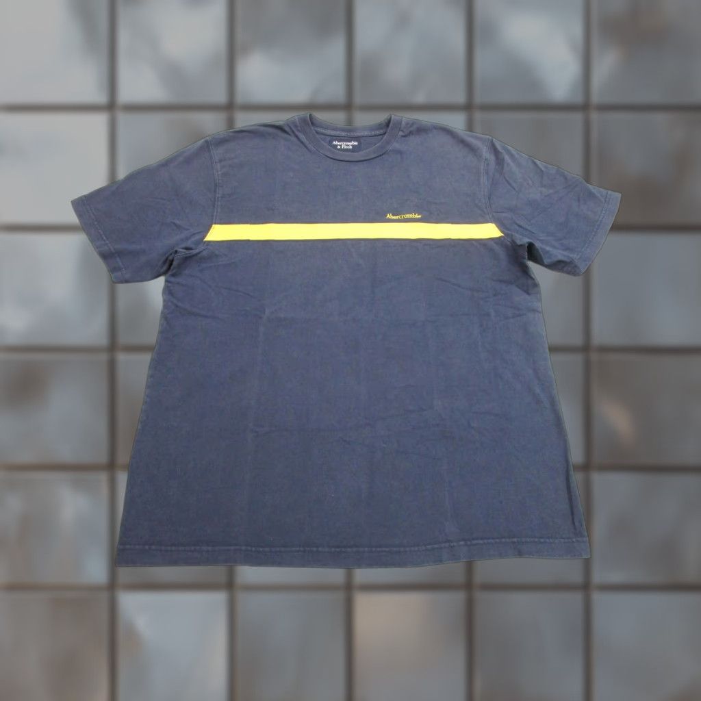 Abercrombie & Fitch Abercrombie & Fitch Shirt Mens XL Blue Yellow Stripe T-Shirt Crew Neck Short Sleeve Vintage No Size US XL / EU 56 / 4 - 1 Thumbnail