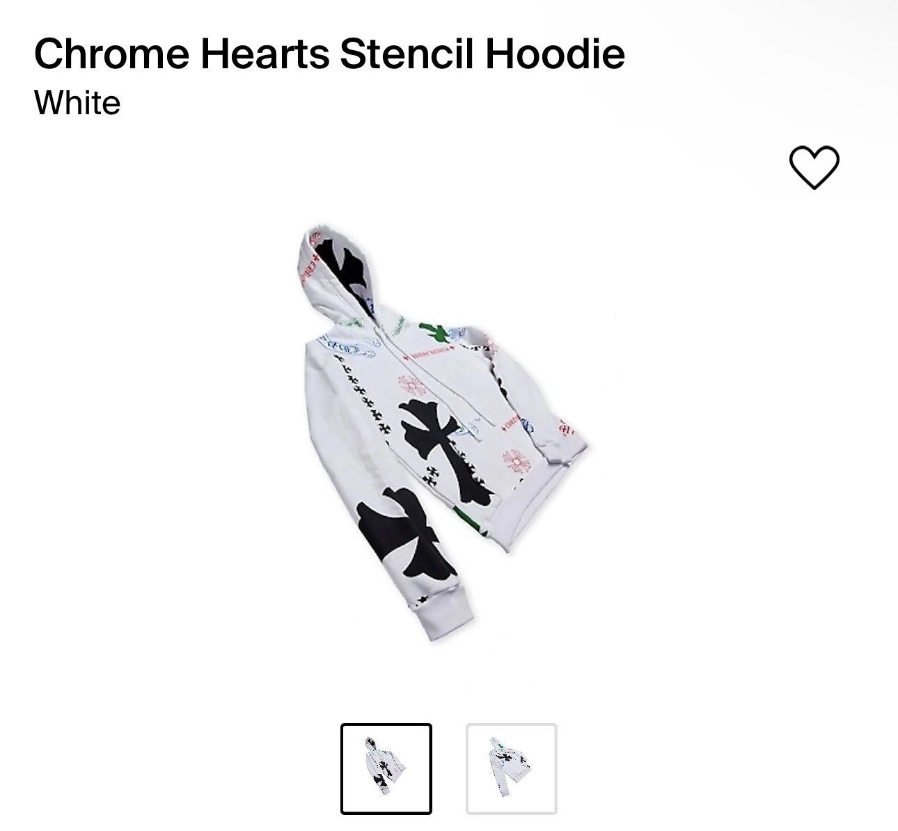 Chrome Hearts Stencil Hoodie White