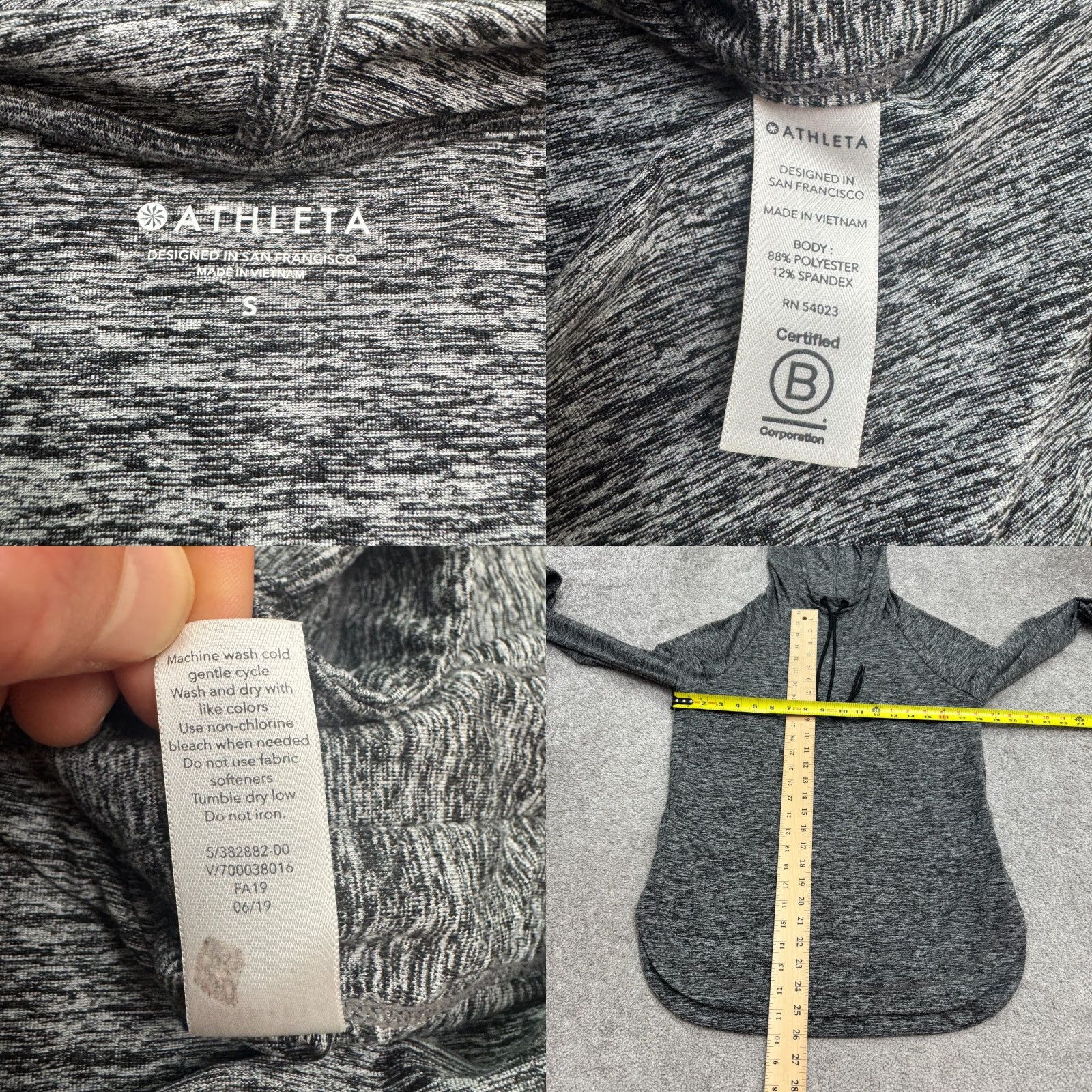 Athleta Athleta Hoodie Pullover Shirt Womens Small Heathered Gray Thumbholes Activewear Casual Sports Athleisure Women Small Gray Size S / US 4 / IT 40 - 8 Thumbnail