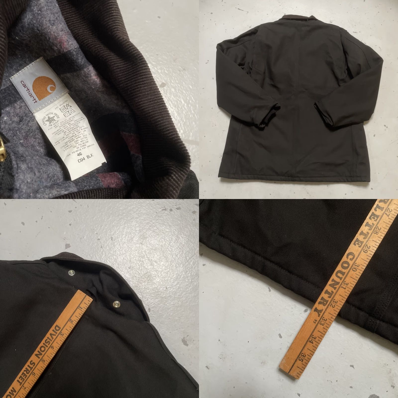 Carhartt VINTAGE Carhartt C04 Canvas Lined Utility Chore Jacket Black 46 NWOT USA 90s Workwear Mens Jacket Size US S / EU 44-46 / 1 - 8 Thumbnail
