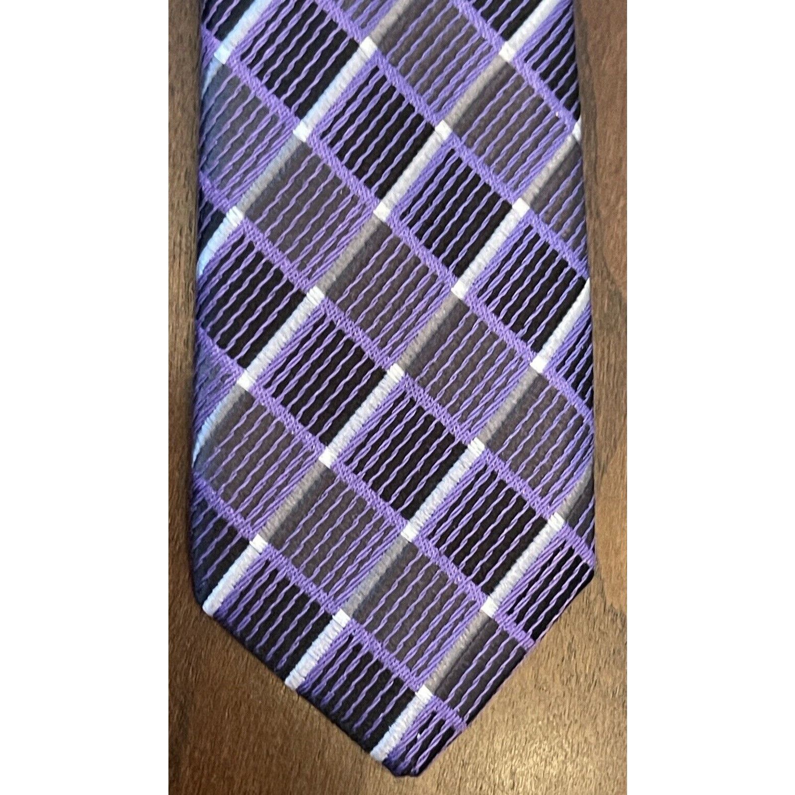 Pronto Uomo Pronto Uomo Purple 100% Silk Men’s Neck Tie Made In China Size ONE SIZE - 6 Thumbnail