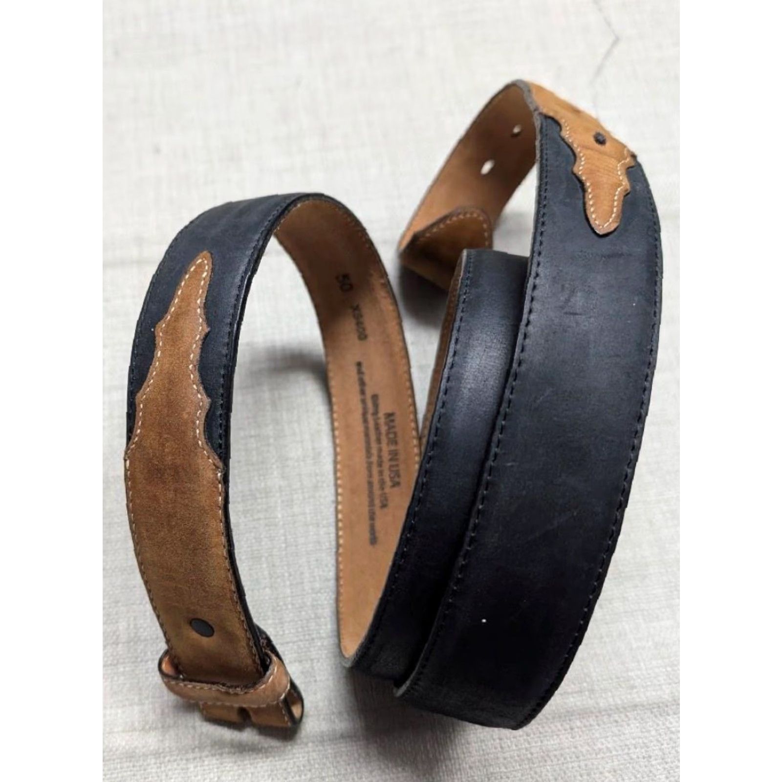 Vintage VINTAGE Silver Creek WESTERN Belt Buckle Leather Belt 50 Men Brown/Black Western 50 Cowboys Rodeo Southwestern USA Made Belt Mens Size ONE SIZE - 2 Thumbnail