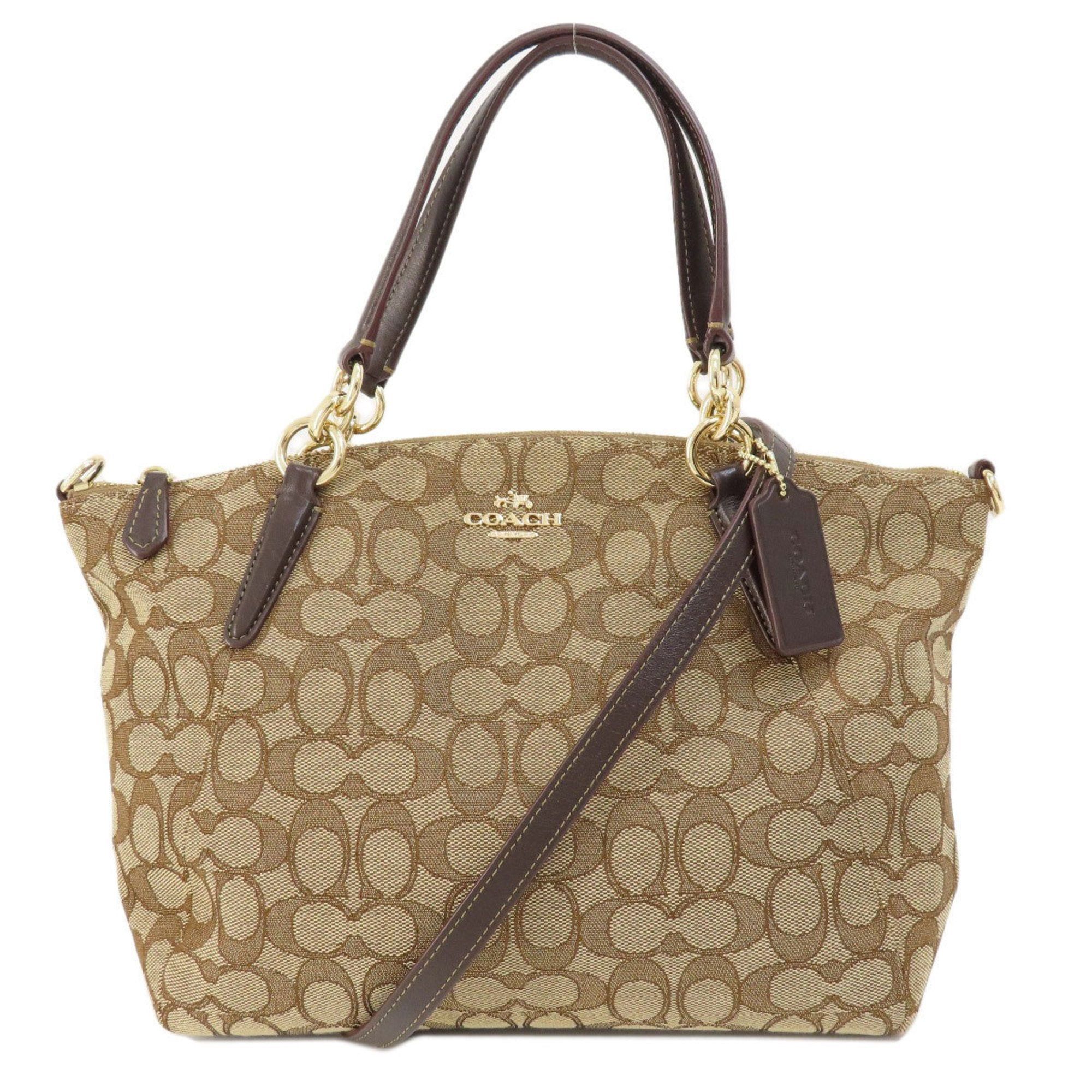 image of Coach F36625 Signature Handbag Canvas Women's in Brown