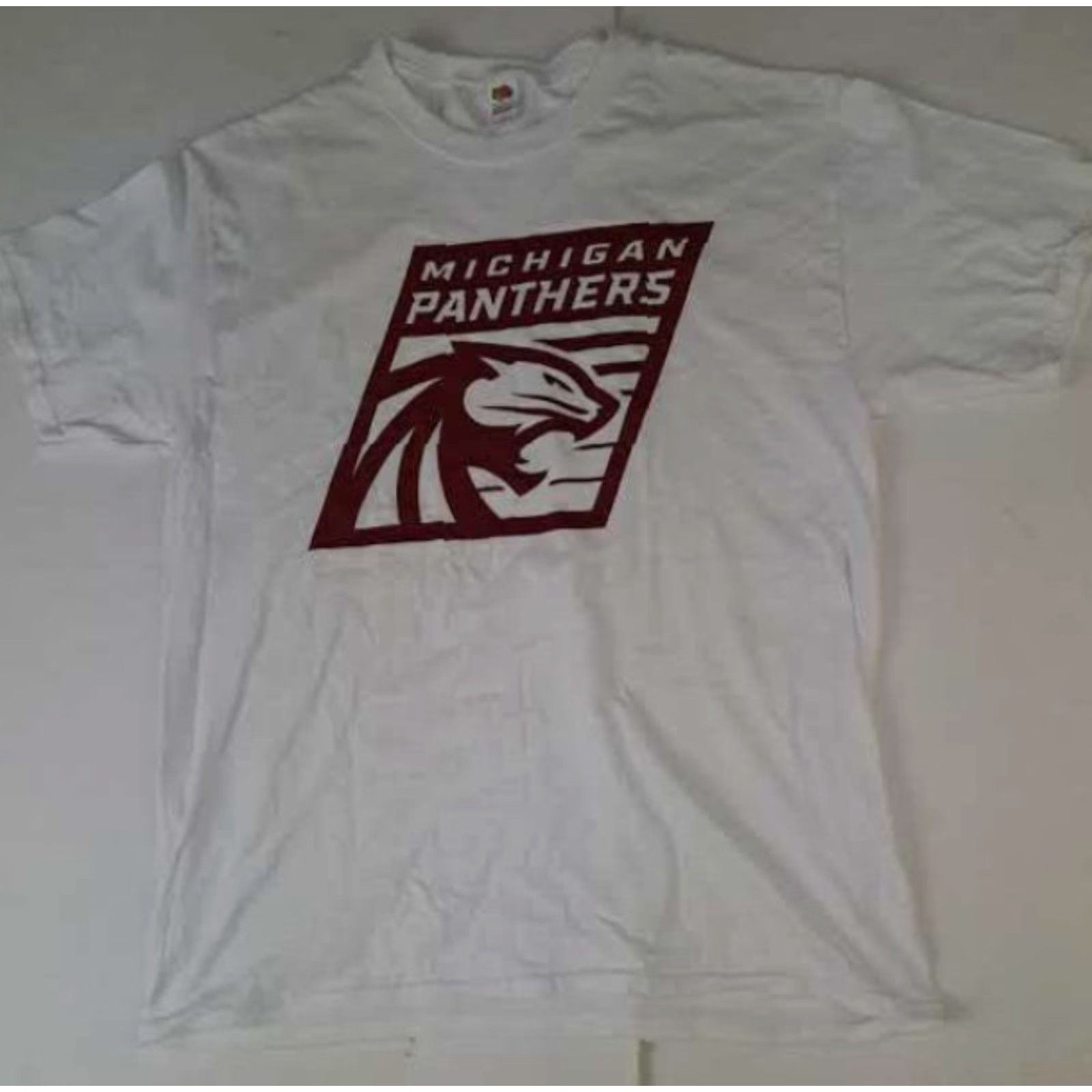Fruit Of The Loom Fruit of the Loom Michigan Detroit Panthers USFL White T-Shirt L White Unisex Adults Short Sleeve Sports Size US L / EU 52-54 / 3 - 2 Thumbnail