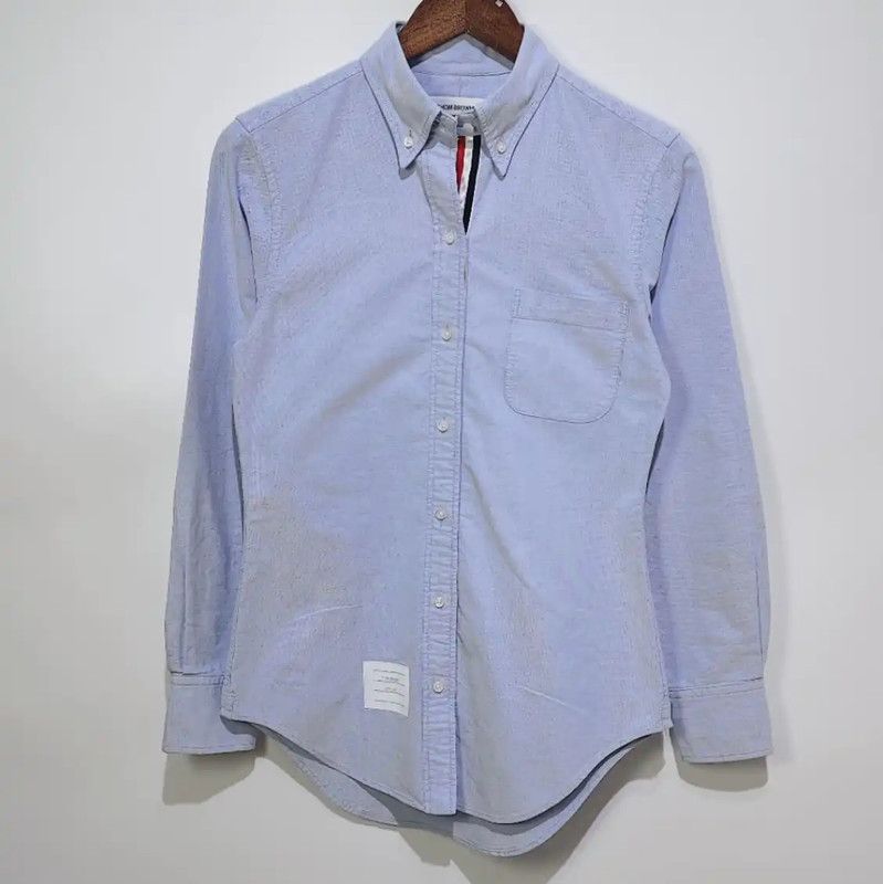 Thom Browne Thom Browne Light Blue Cotton Women's Shirt 0089 Size M / US 6-8 / IT 42-44 - 1 Thumbnail