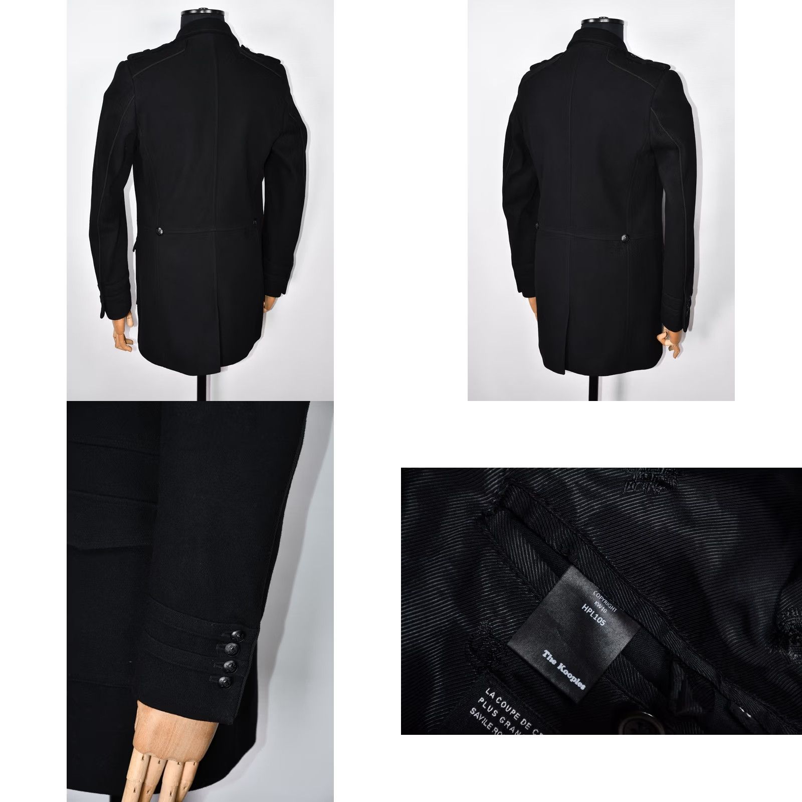 The Kooples The Kooples Coat Mens M Wool Black Overcoat Classic Size M Button Coat Winter Vintage: No Size US M / EU 48-50 / 2 - 9 Thumbnail