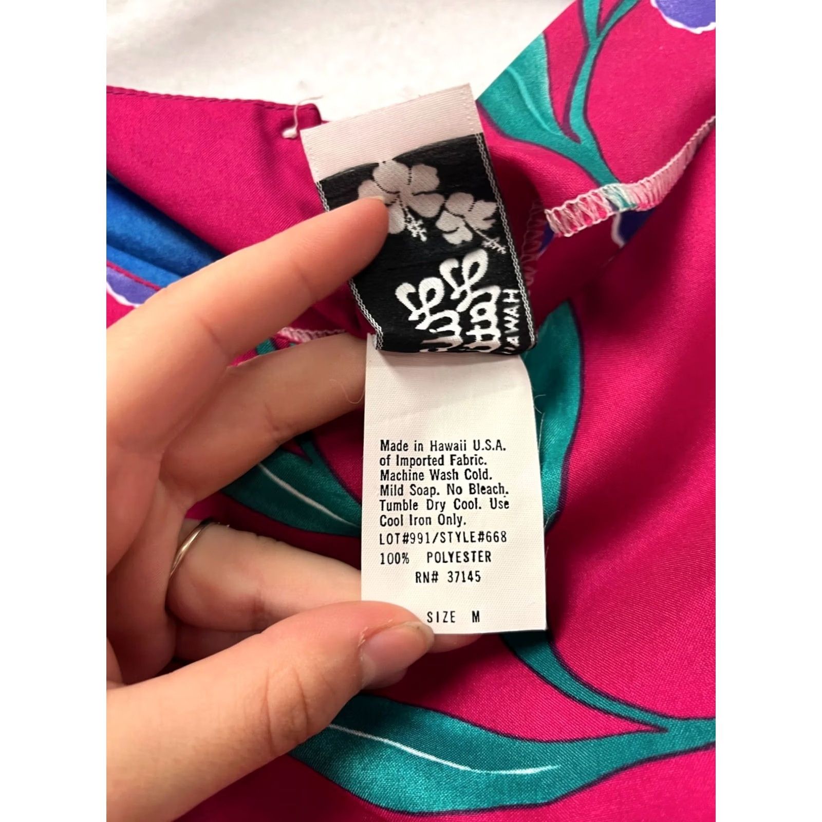 Hilo Hattie VINTAGE Hilo Hattie Hawaiian Floral Maxi Dress M Pink Unisex Adults Short Sleeve Tie Waist Maxi Dress Women’s/Men’s? Size M / US 6-8 / IT 42-44 - 4 Thumbnail