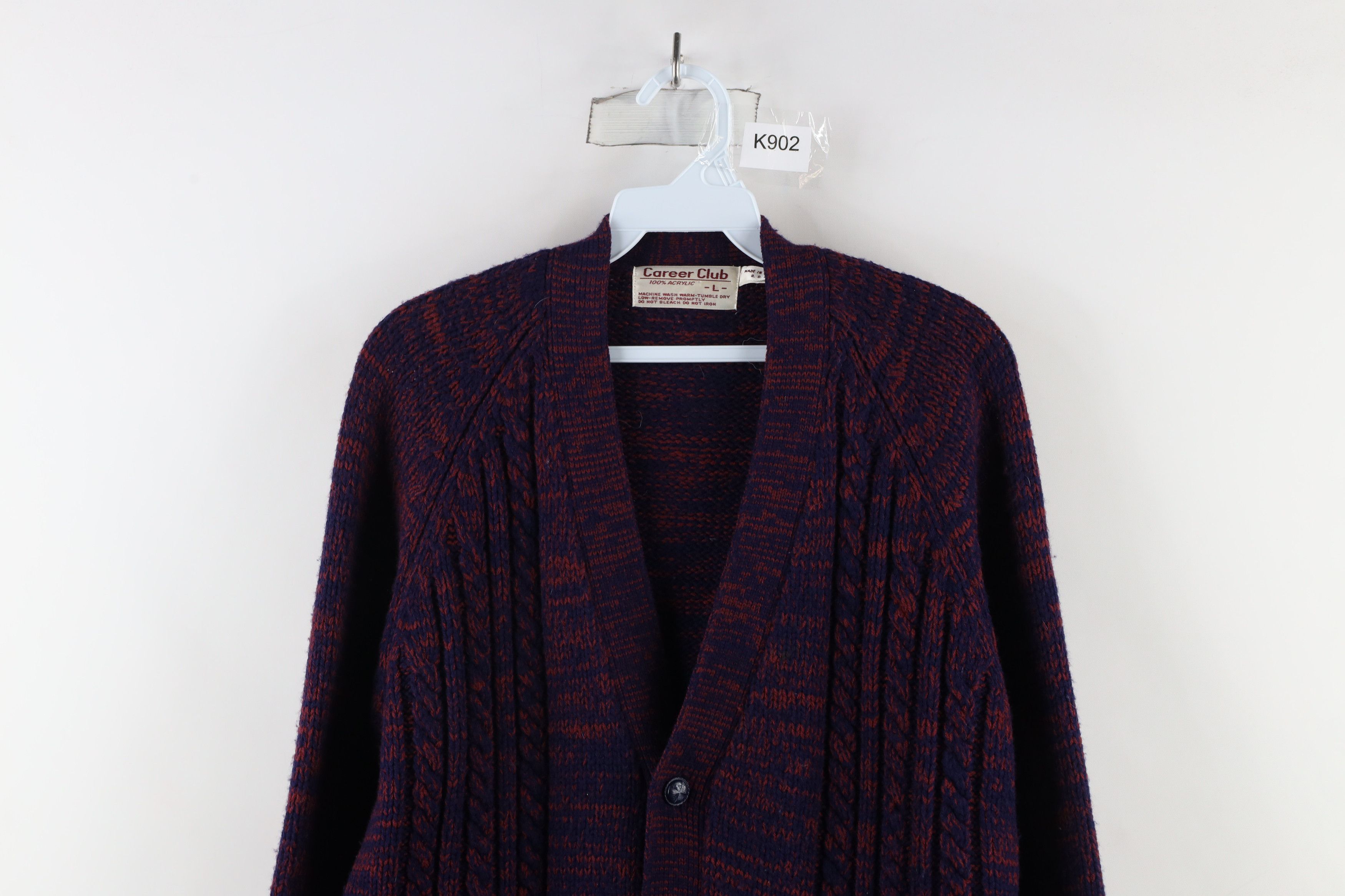 Vintage Vintage 90s Streetwear Knit Cardigan Sweater Heather Red Size US L / EU 52-54 / 3 - 2 Thumbnail