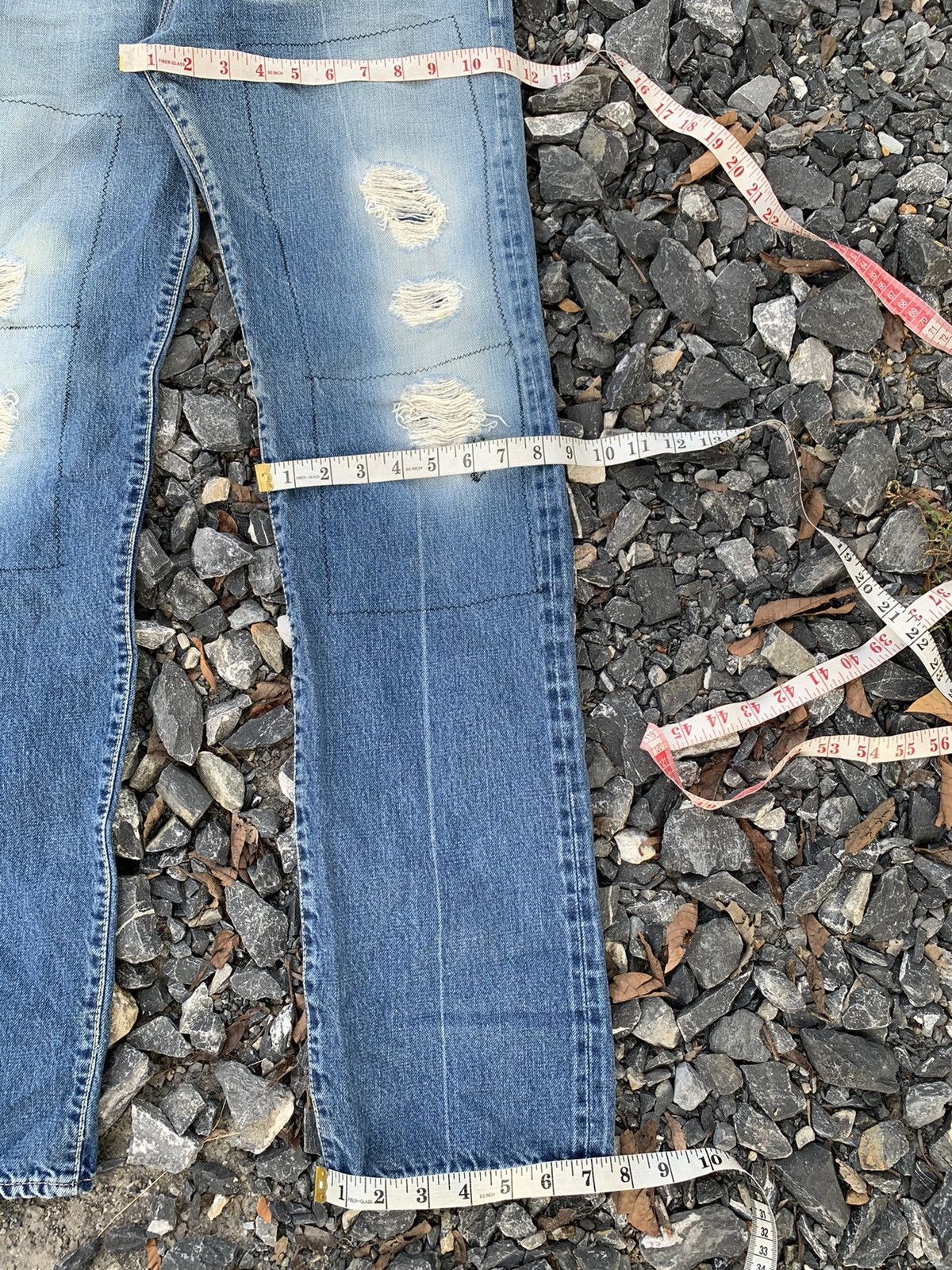 Kapital BLUE BLUE JAPAN INDIGO SELVEDGE RUSTY DISTRESSED DENIM Size US 31 - 22 Thumbnail