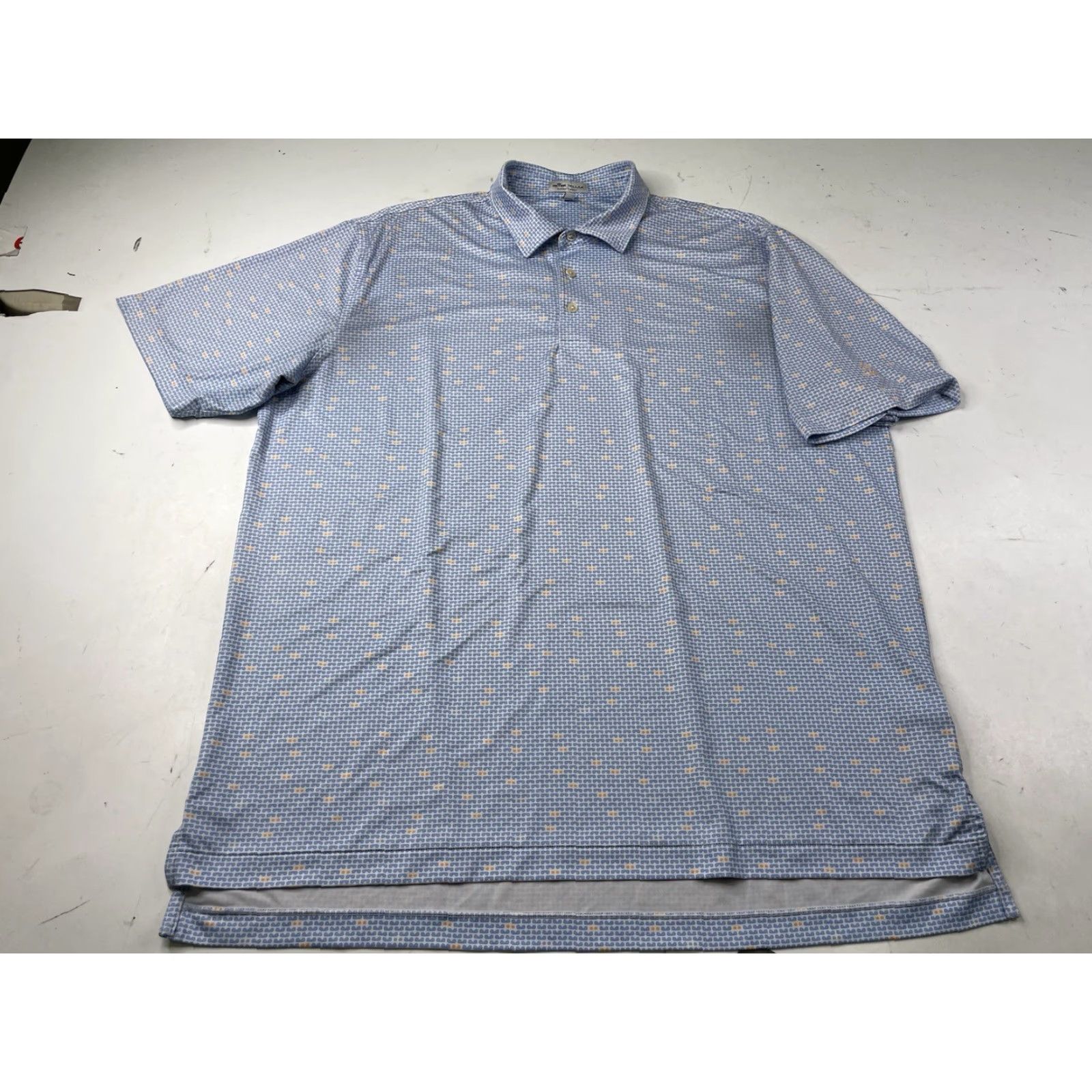Peter Millar Peter Millar Summer Comfort Polo Geometric Pattern Short Sleeve Mens XL Blue Golf Tennis Walking Shirt Size US XL / EU 56 / 4 - 2 Thumbnail