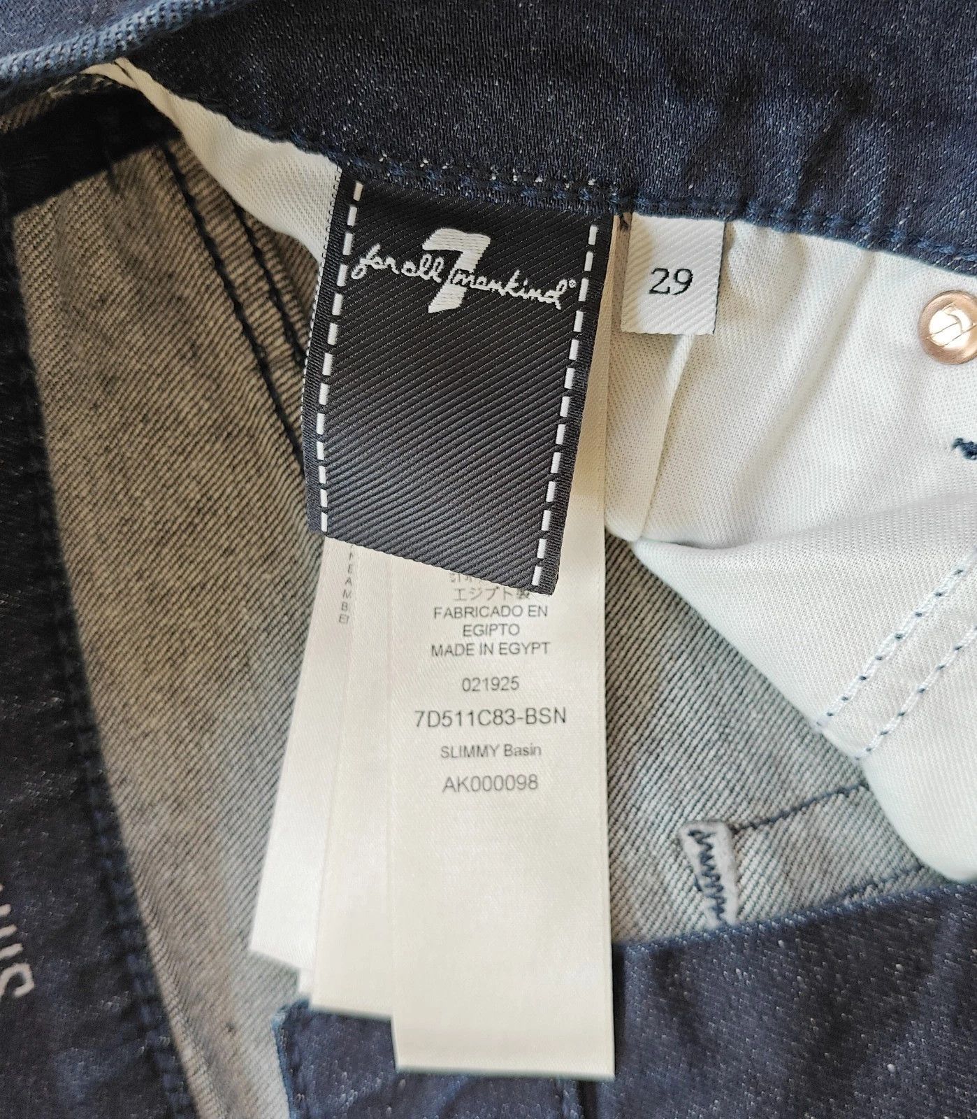 7 For All Mankind 7 For All ManKind Slimmy Basin JEANS T/ 6013 Size US 29 - 8 Thumbnail