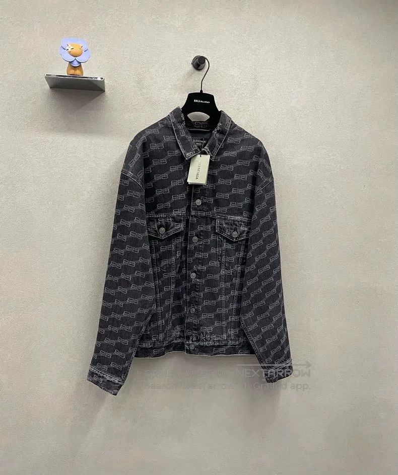 Balenciaga Balenciaga Double B Full Print Black Denim Jacket Size US S / EU 44-46 / 1 - 3 Thumbnail