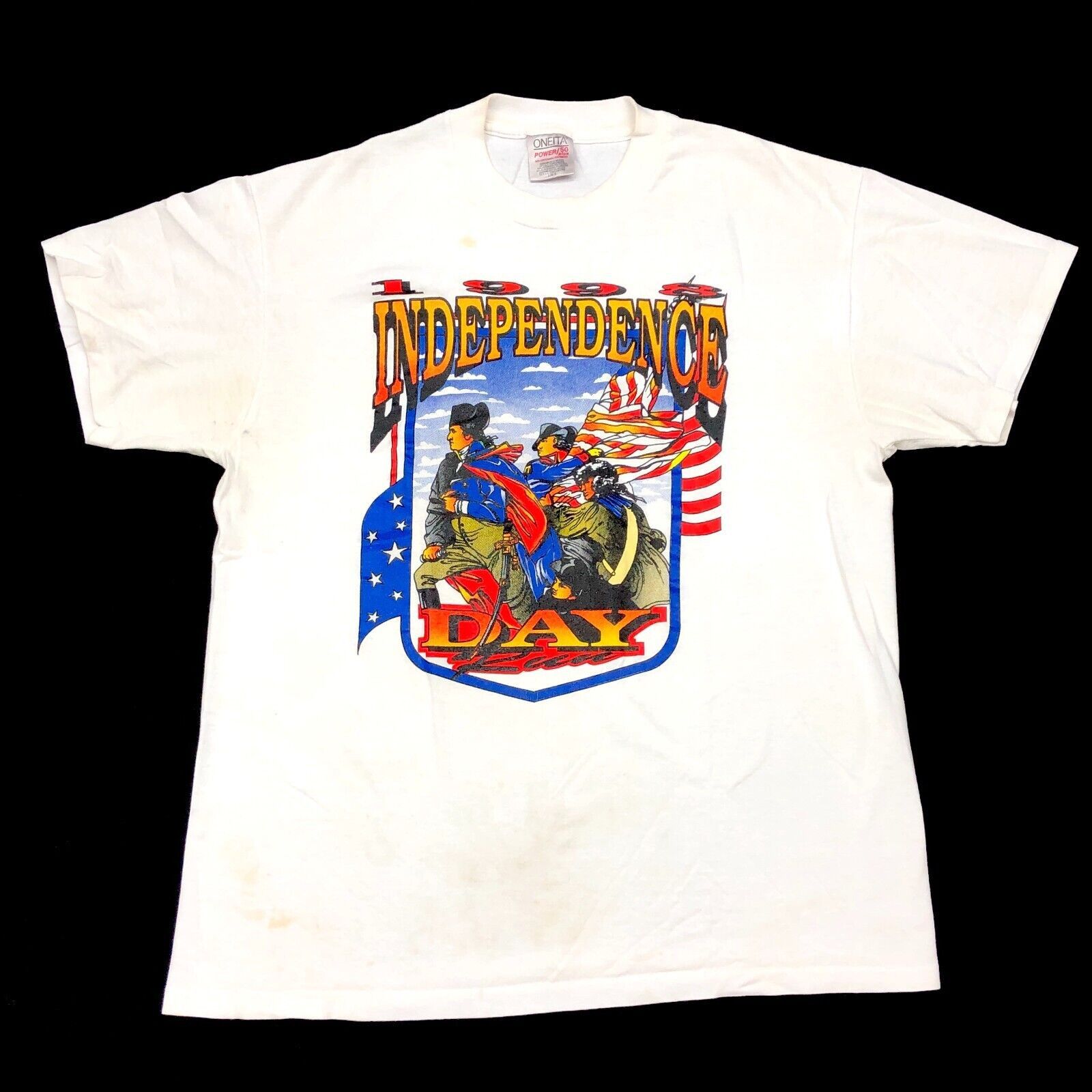 Vintage 1998 Independence Day Run Marathon White T Shirt Size Large Size US L / EU 52-54 / 3 - 1 Thumbnail