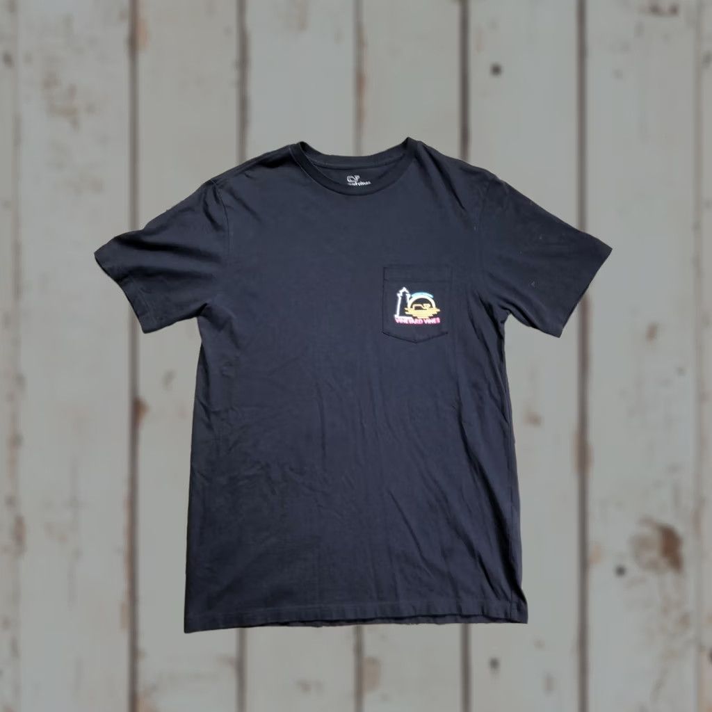 Vineyard Vines Vineyard Vines Shirt Mens Small Blue Pocket Martha's Vineyard Neon Graphic Tee Size US S / EU 44-46 / 1 - 1 Thumbnail