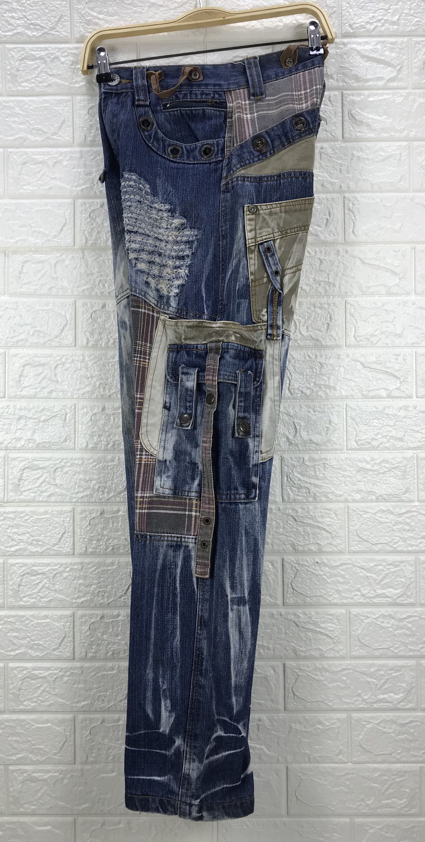 Beauty Beast Vintage Japanese Techno Seditionaries Distressed Cargo Jeans Size US 28 / EU 44 - 9 Thumbnail
