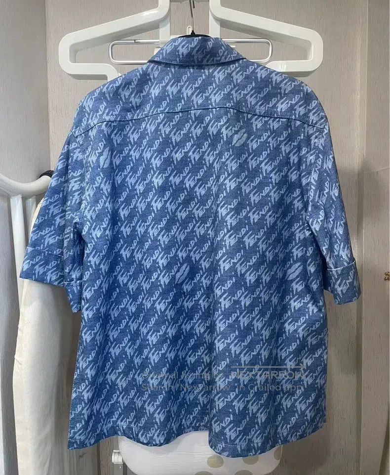 Fendi Fendi Blue Denim, Full Print with Lettering Size XXS / US 00 / IT 34 - 2 Thumbnail