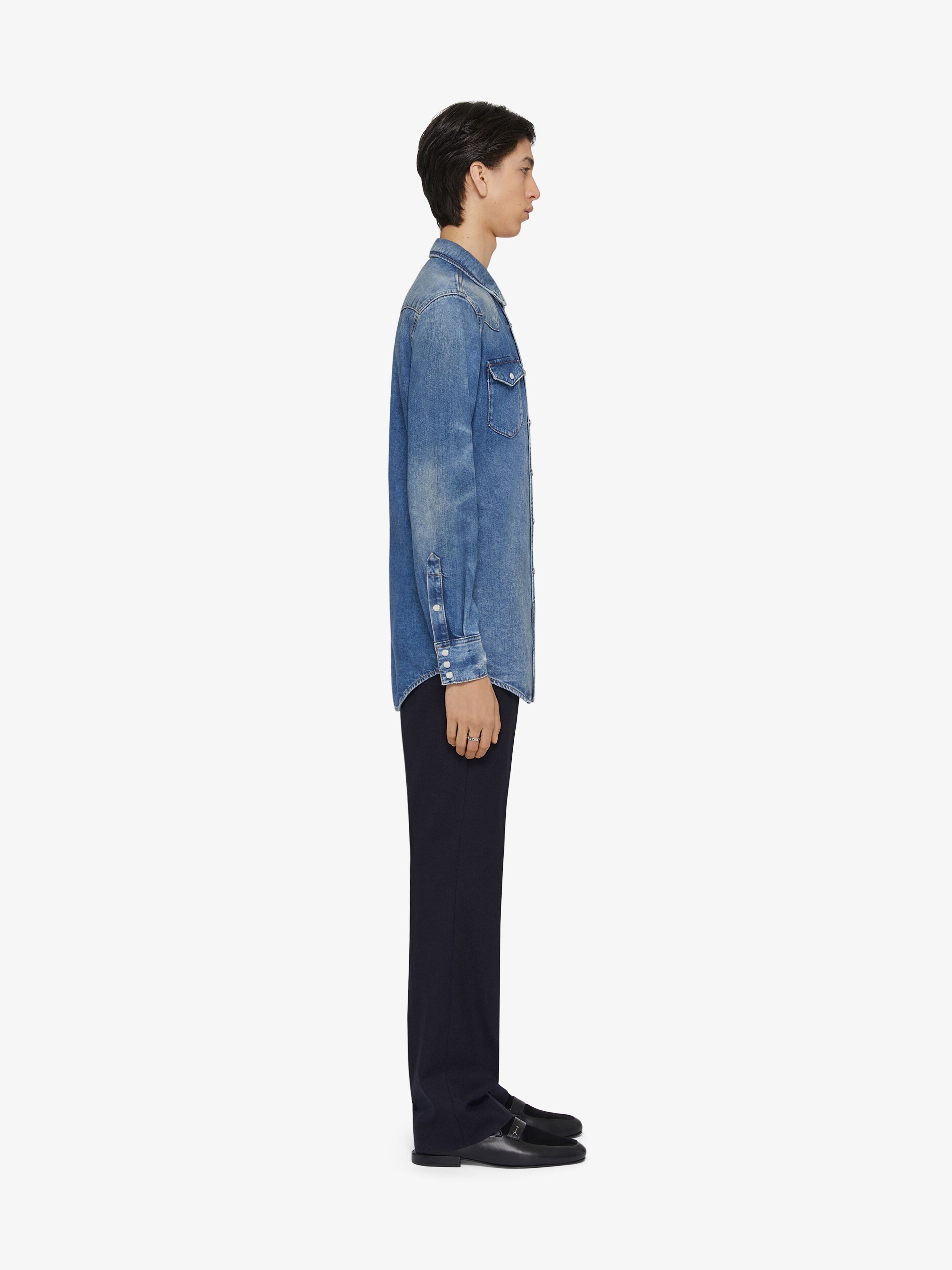 Givenchy o1w1db10426 American Straight Fit Denim Shirt in Ocean Blue Size US XS / EU 42 / 0 - 3 Thumbnail