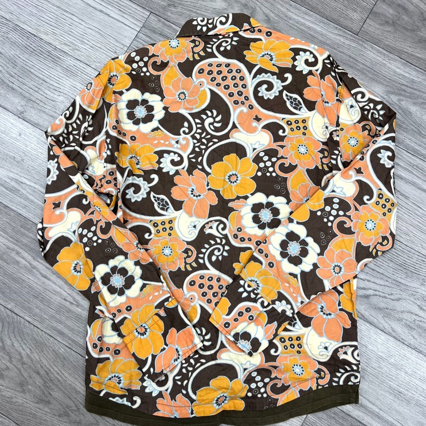 Hugo Boss VINTAGE HUGO BOSS Shirt Mens 2XL Orange Floral Print Retro Long Sleeve Size Size US XXL / EU 58 / 5 - 8 Thumbnail