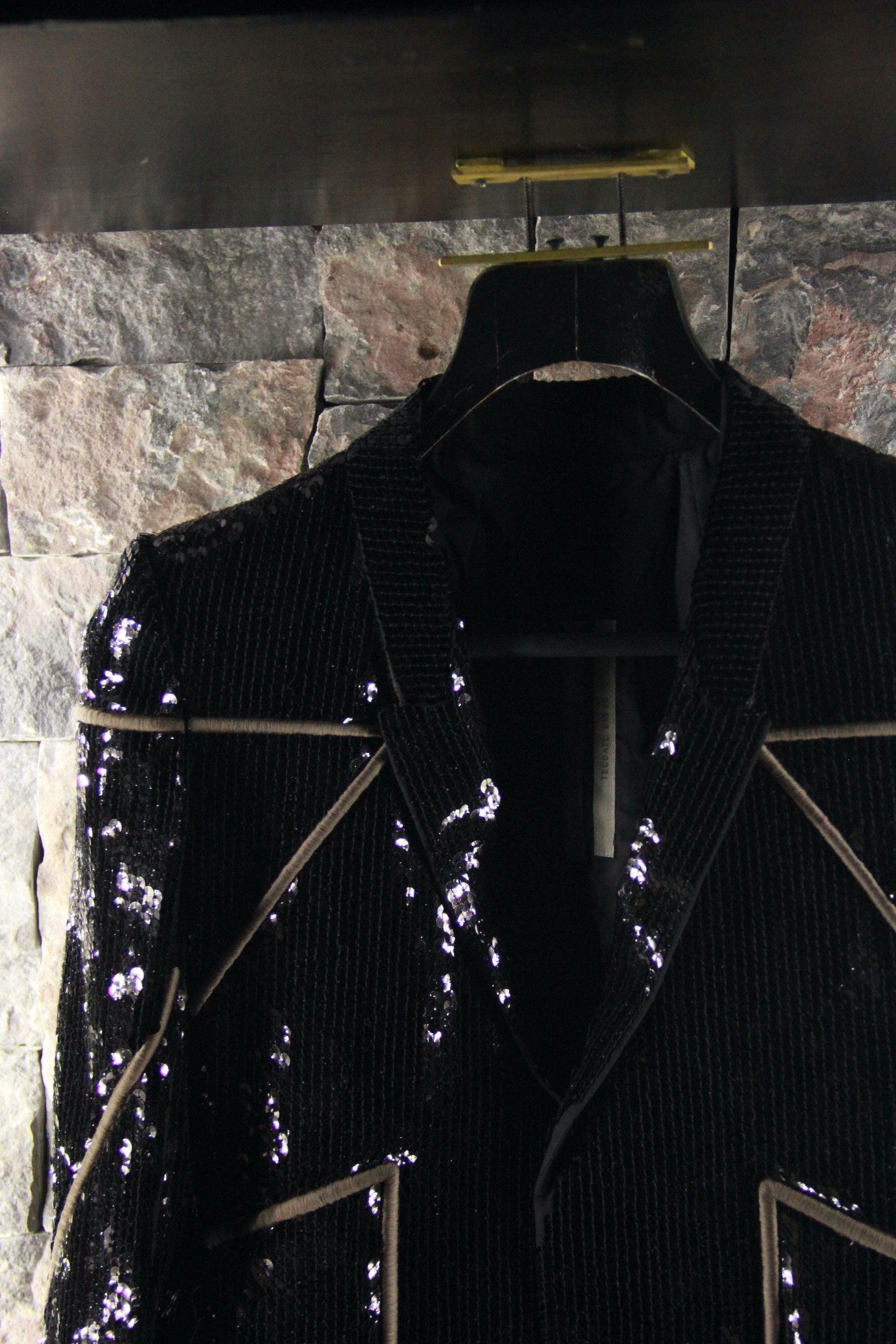 Rick Owens Black Sequin Blazer Size US XS / EU 42 / 0 - 3 Thumbnail