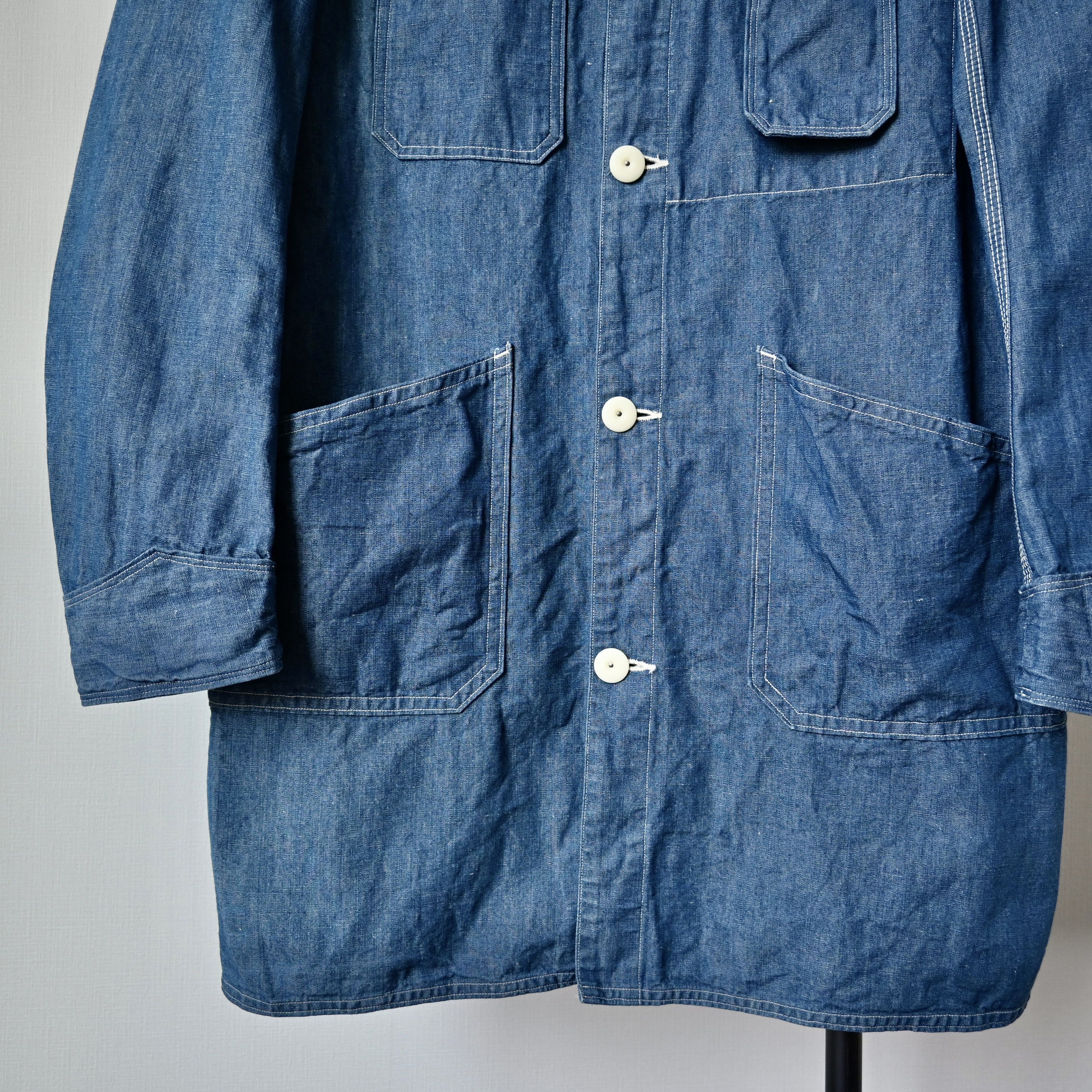 Beams Plus VTG 2000s BEAMS Plus cotton linen chambray engineer coat Size US S / EU 44-46 / 1 - 8 Thumbnail
