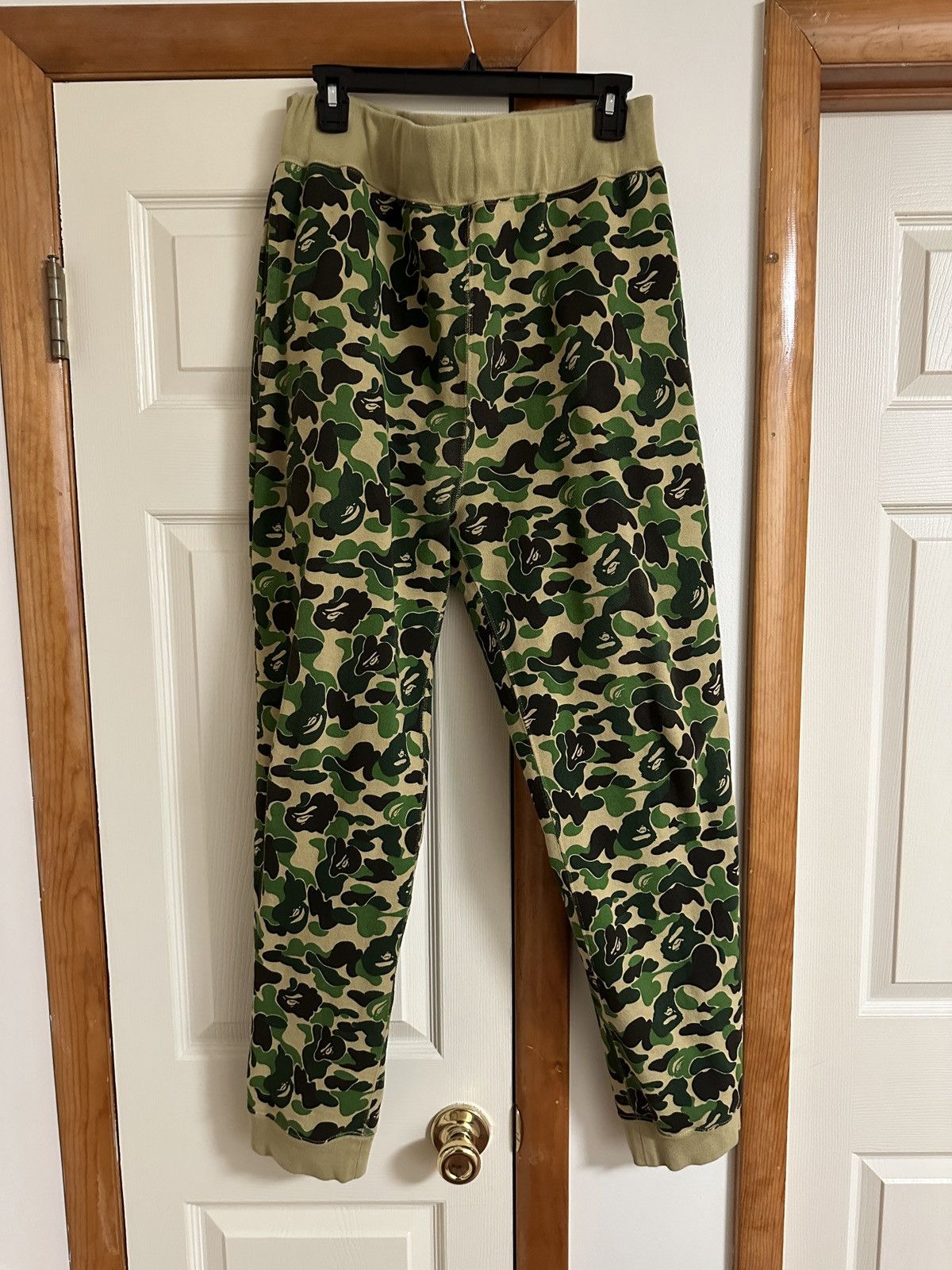 Image of Bape Abc Camo Sweat Pants in Green, Men's (Size 33)