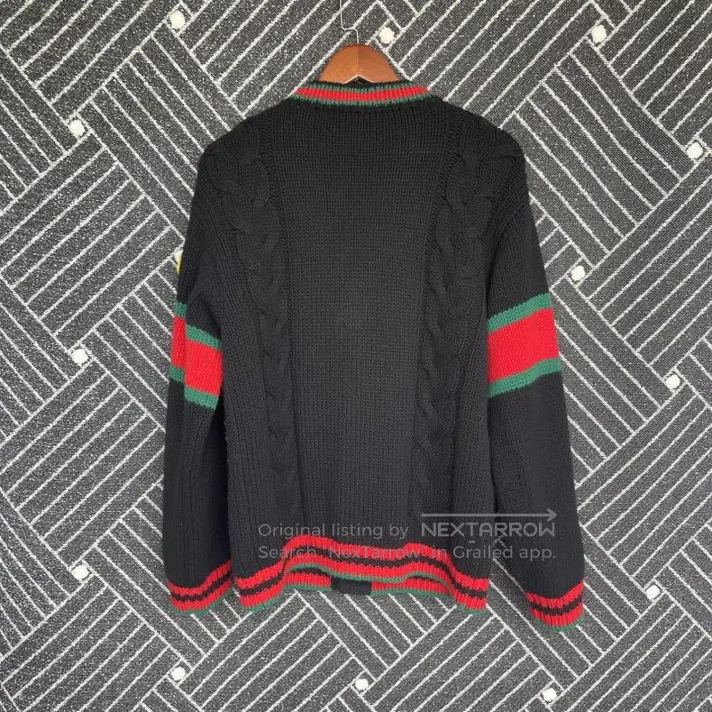 Gucci Gucci Red and green striped black knitted cardigan coat Size XS / US 0-2 / IT 36-38 - 2 Thumbnail