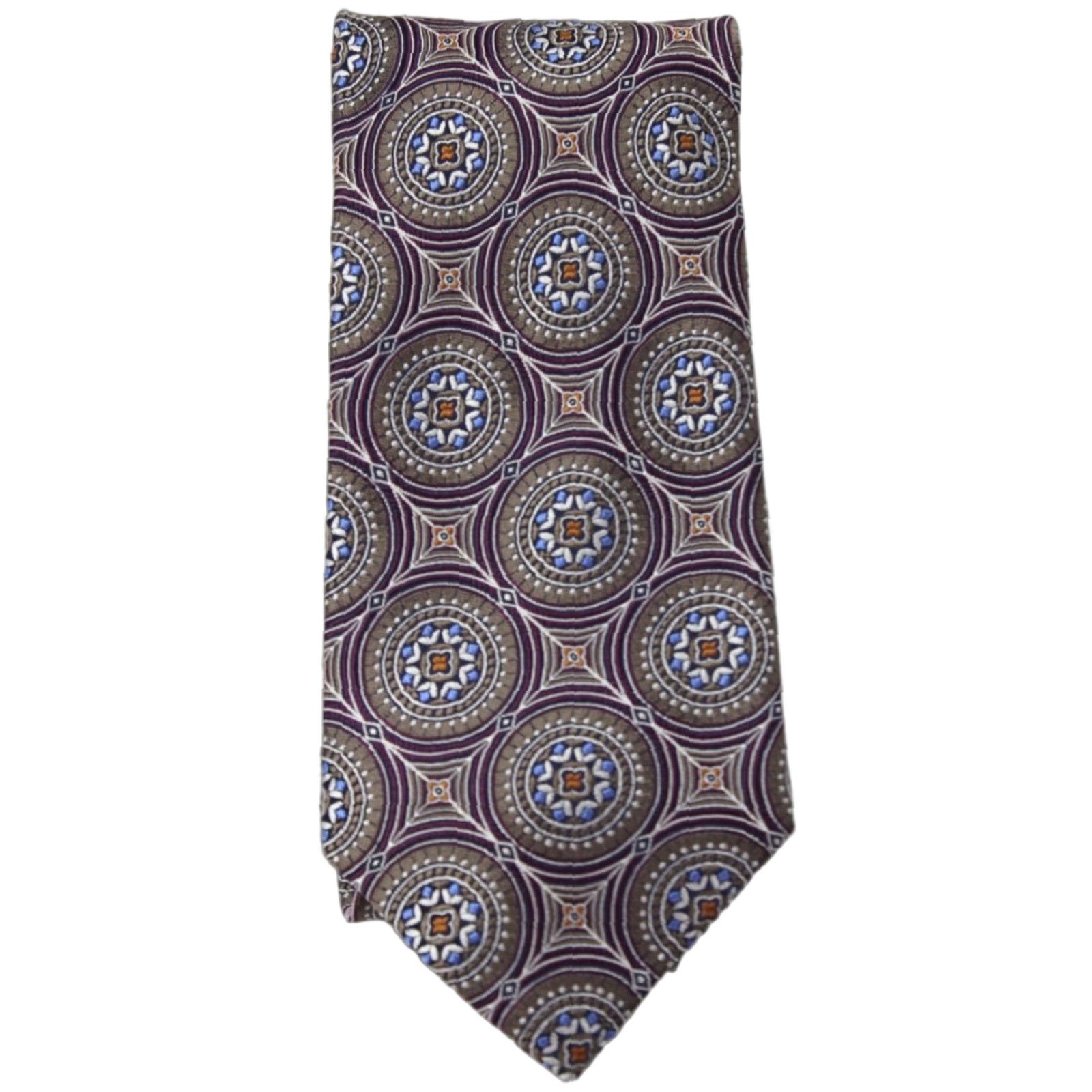 Jos. A. Bank Jos A Bank Signature Gold Tie 100% Silk Geometric Circle Web Luxury Mens Necktie Size ONE SIZE - 1 Thumbnail