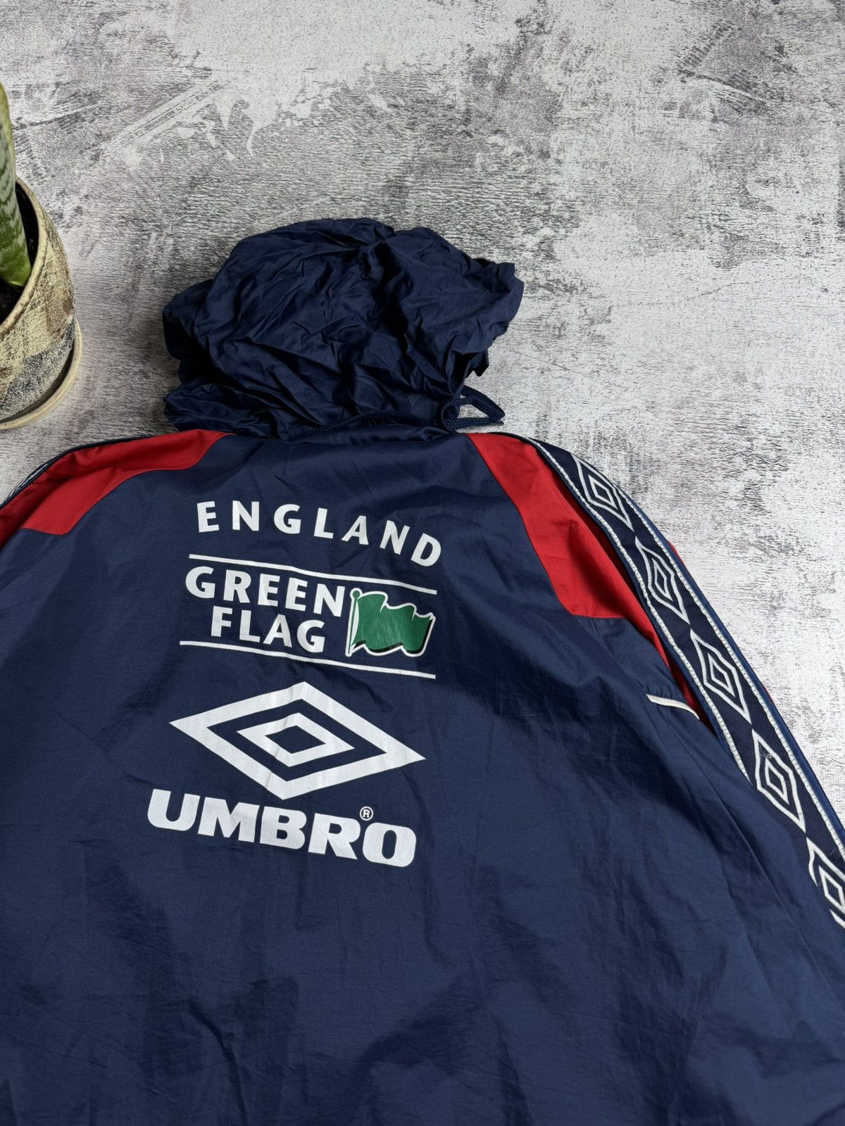 Umbro England 1996 Football Track Jacket Green Flag Windbreaker Size US L / EU 52-54 / 3 - 23 Thumbnail