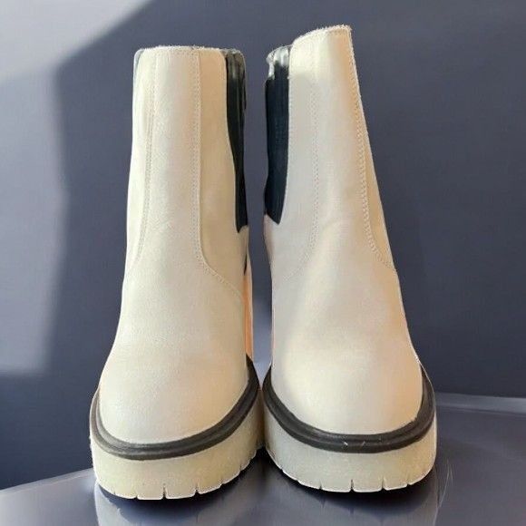 Free People Free People Women White James Chelsea Boot Chunky Heel NEW Size US 8 / IT 38 - 9 Thumbnail