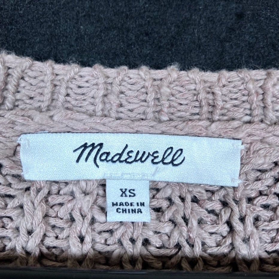 Madewell Madewell Womens Sweater Brown Crew Neck Pullover Open Knit Linen Blend XS Women Knit Pullover Crew Neck Casual Winter Fall Spring Cable-Knit Apparel Size XS / US 0-2 / IT 36-38 - 6 Thumbnail
