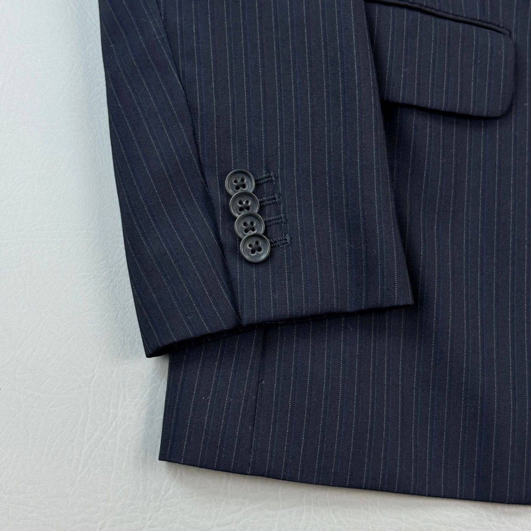 Banana Republic Banana Republic Blazer Mens 38S Navy Pinstripe Wool Modern Fit Sport Jacket Shirt Size 38R - 2 Thumbnail