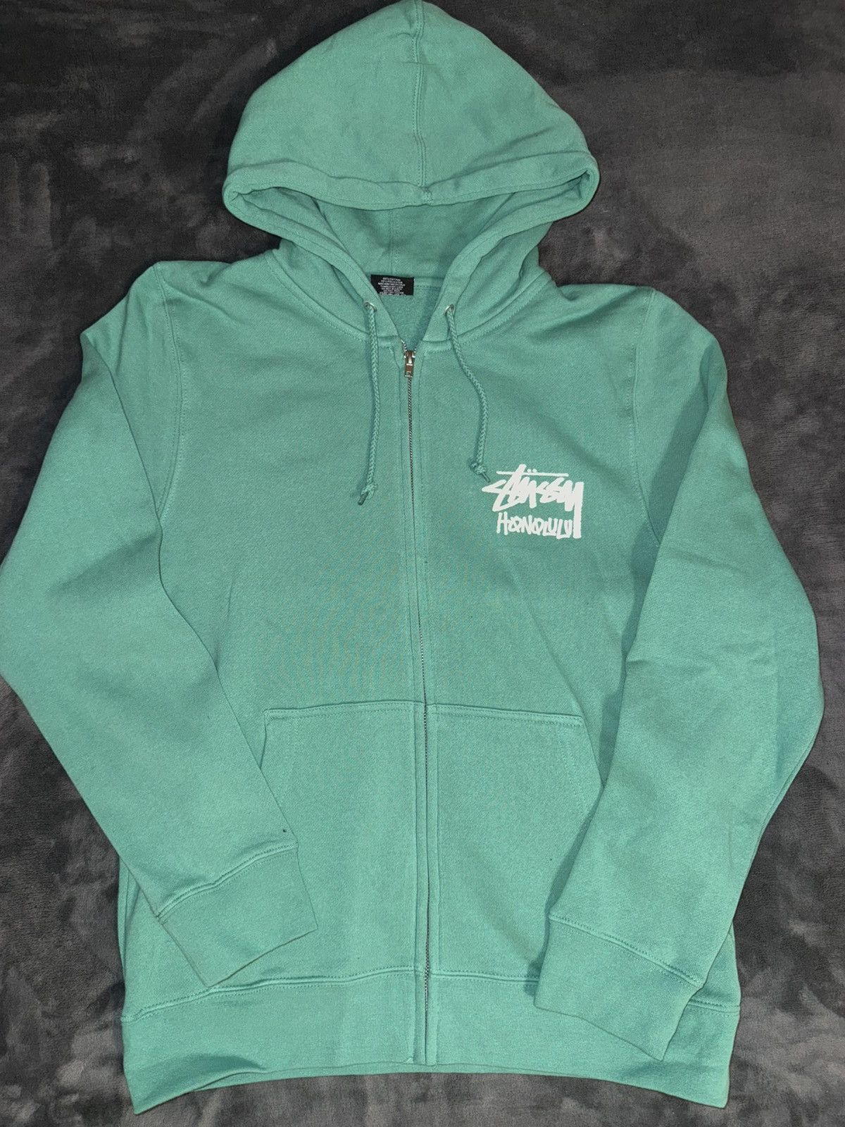 Stussy Honolulu chapter Zip-Up Hoodie Green Size S