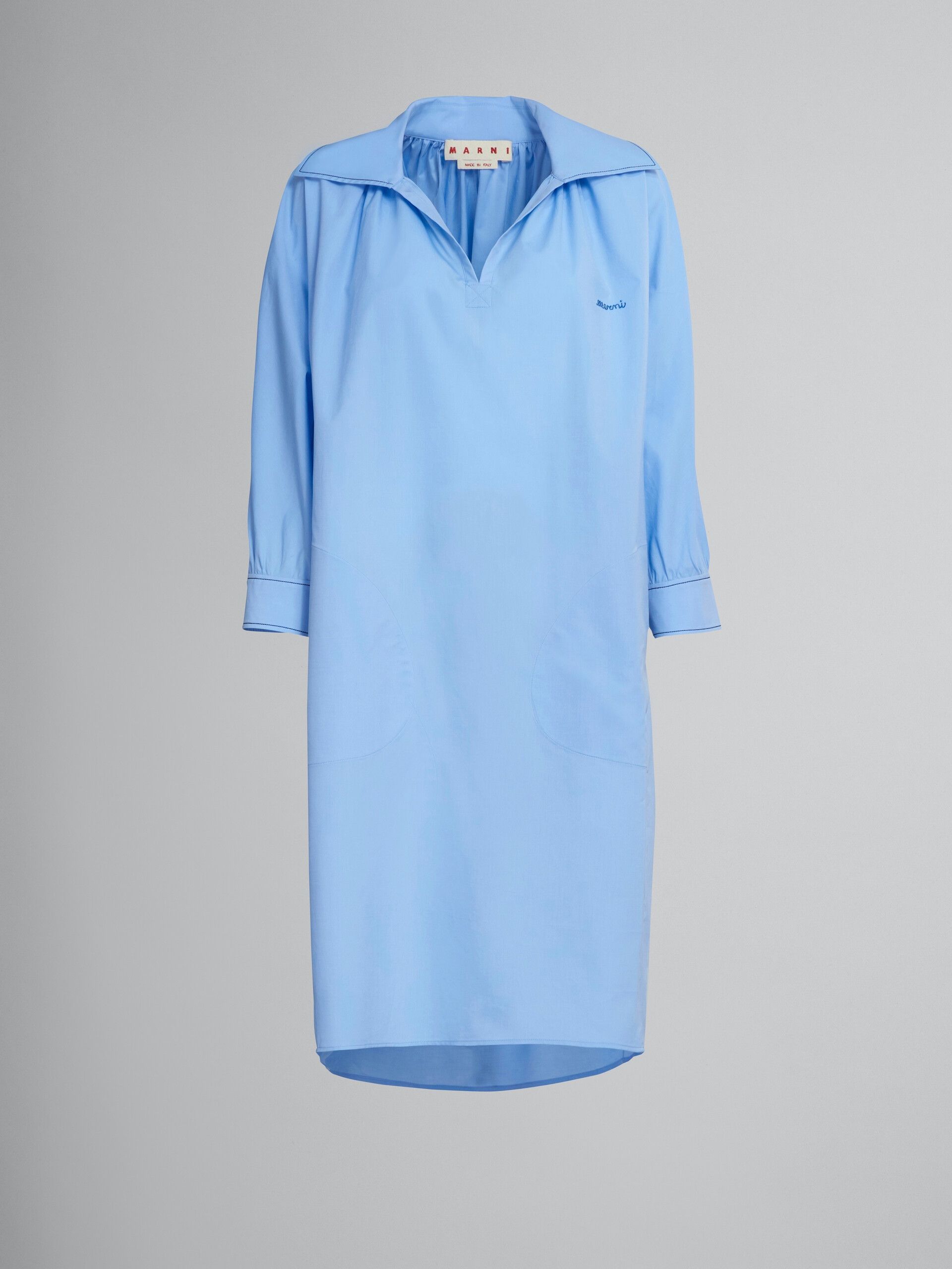 Marni o1f1d3z0525 Bio Cotton Dress in Blue Size XL / US 12-14 / IT 48-50 - 1 Thumbnail