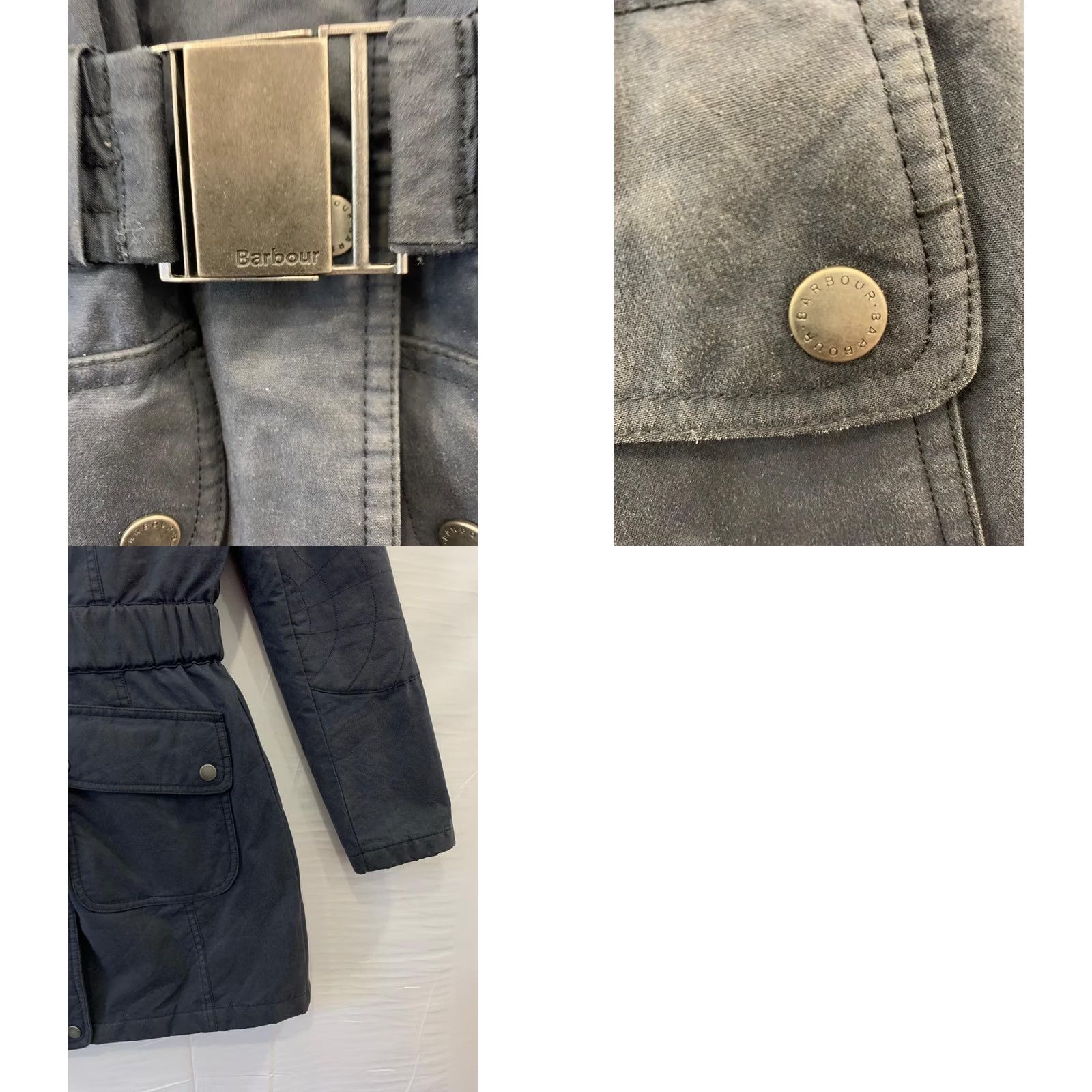 Barbour Barbour Jacket Women’s Navy Belted FibreDown Waxed Cotton Quilted 6 Size M / US 6-8 / IT 42-44 - 10 Thumbnail