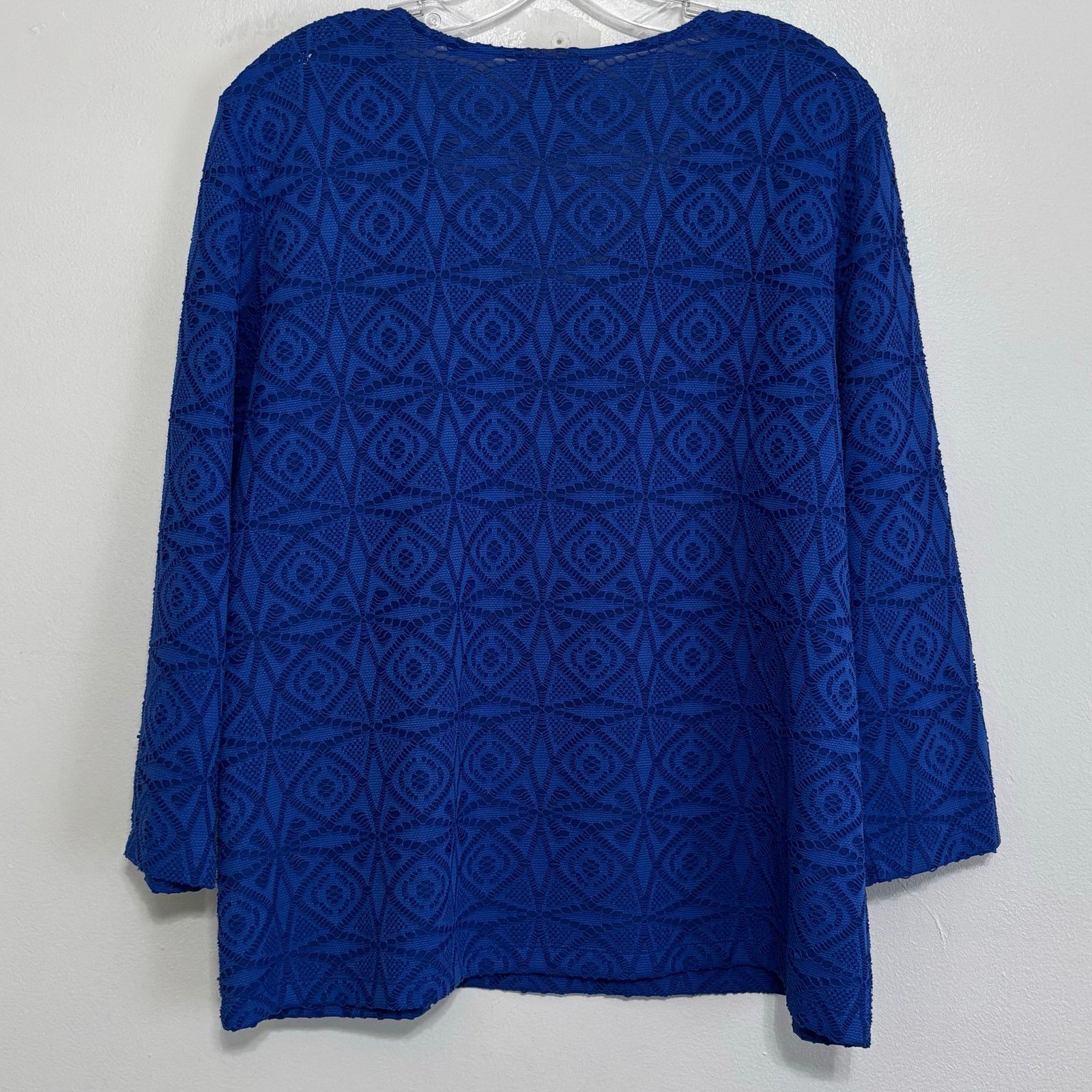 Other Ruby Rd. Blue Medallion Faux Wrap 3/4 Sleeve Shirt Large Size L / US 10 / IT 46 - 2 Thumbnail