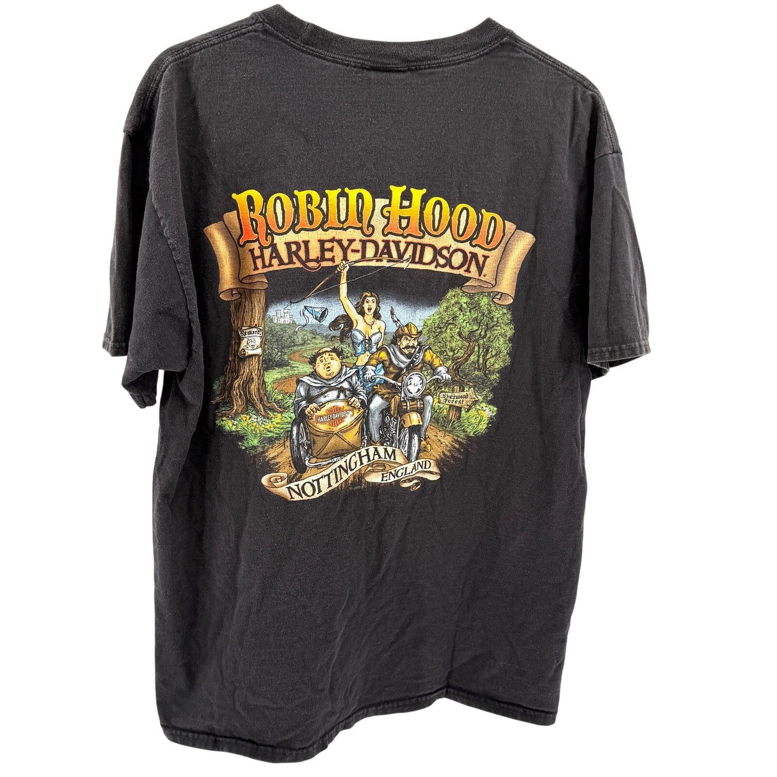 Harley Davidson Nottingham England Robin Hood Black 100% Cotton T-Shirt Size US L / EU 52-54 / 3 - 1 Thumbnail