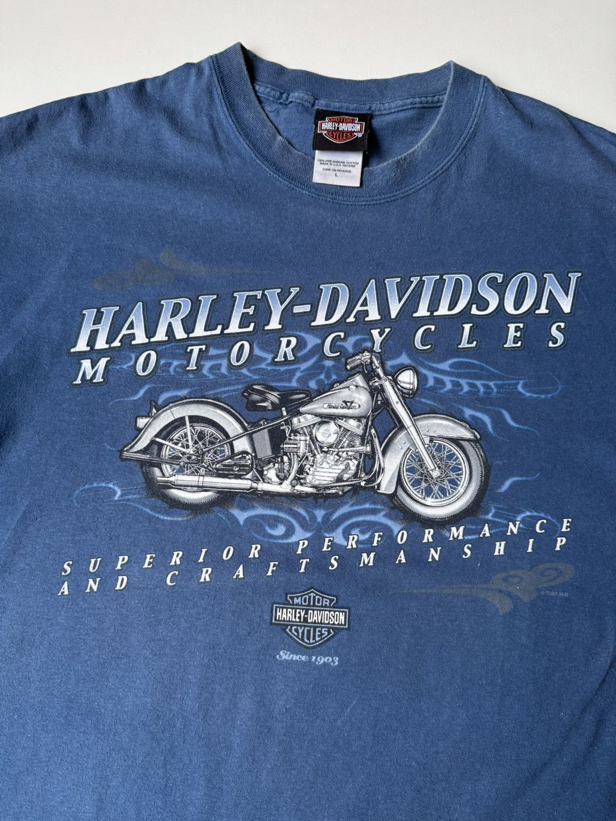 Harley Davidson × Vintage × West Coast Choppers Vintage 2003 Harley Davidson Motorcycle Washed T-shirt L USA Size US L / EU 52-54 / 3 - 12 Thumbnail