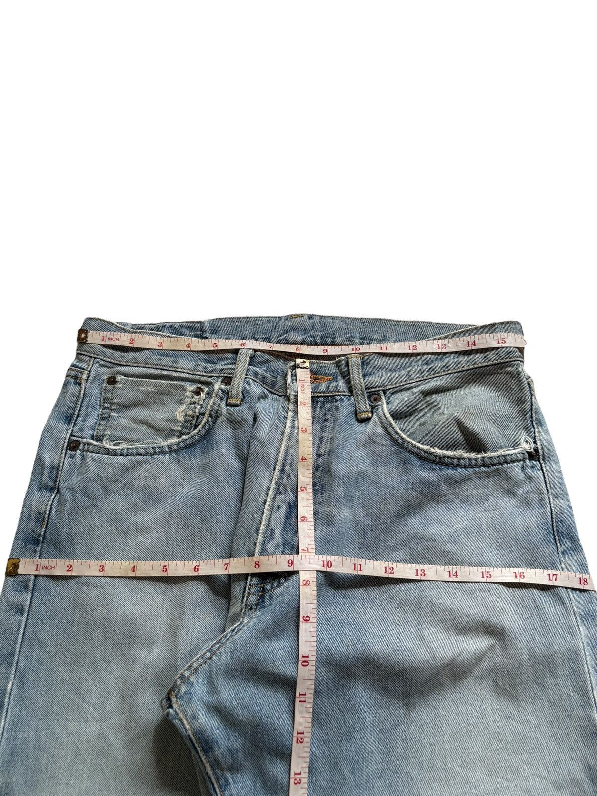 Edwin × Japanese Brand Vintage Edwin 505 X Selvedge Faded Wash Rip Baggy Jeans Size US 32 / EU 48 - 13 Thumbnail