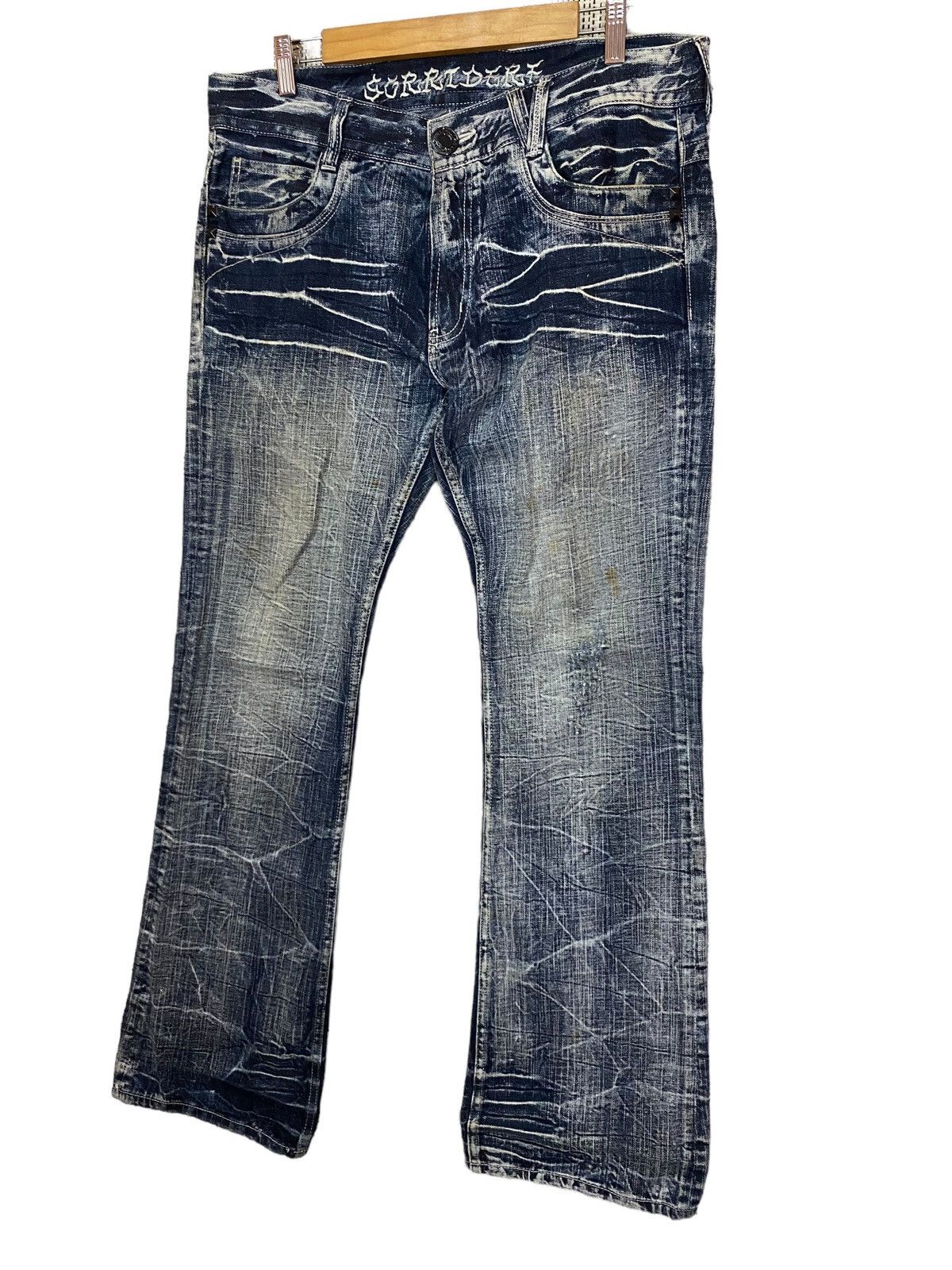 GOSTAR DE FUGA × If Six Was Nine × Japanese Brand Sorridere flared denim acidwash very rare Size US 36 / EU 52 - 6 Thumbnail