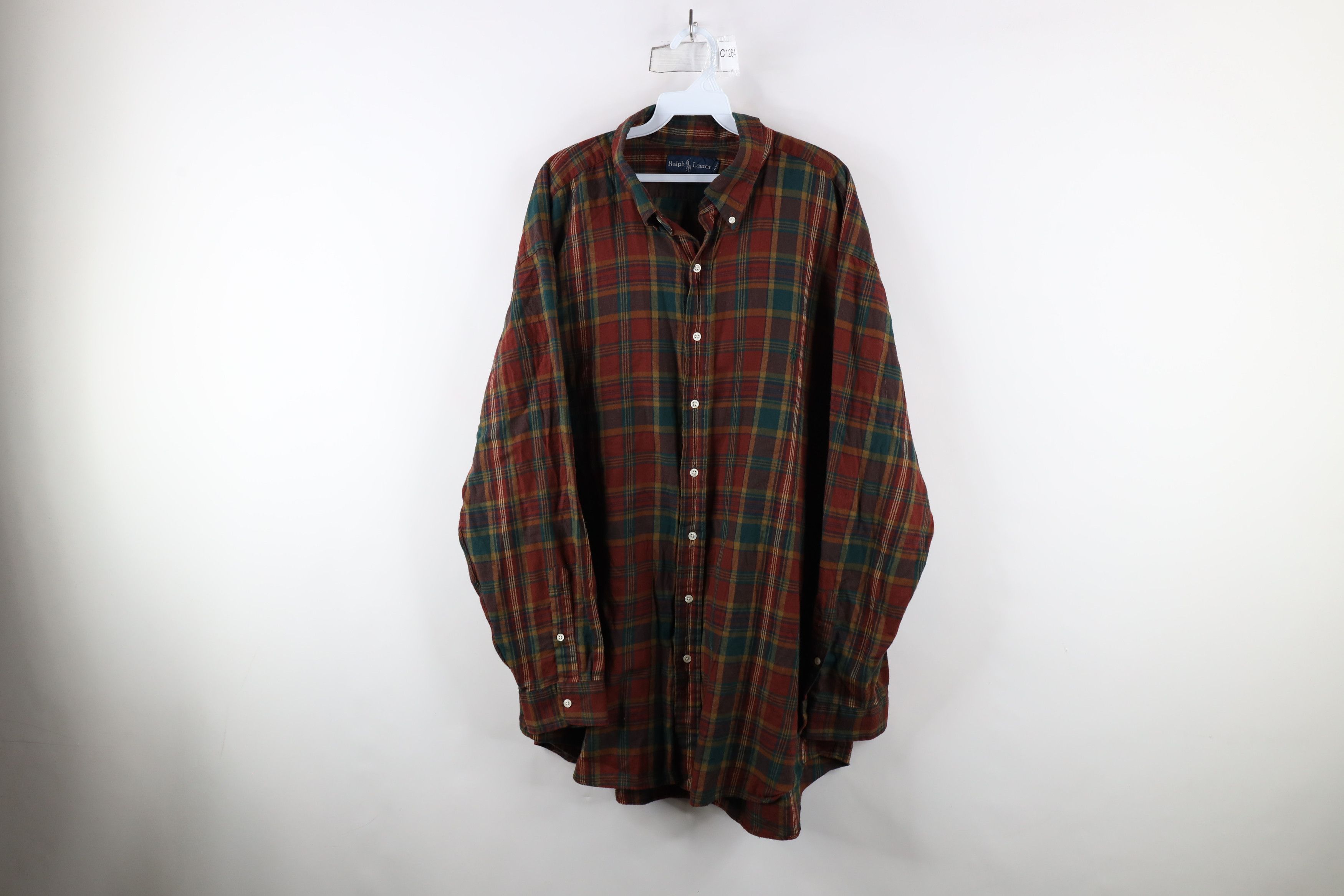 Ralph Lauren × Vintage Vintage 90s Ralph Lauren Flannel Collared Button Down Shirt Size US XXL / EU 58 / 5 - 1 Thumbnail
