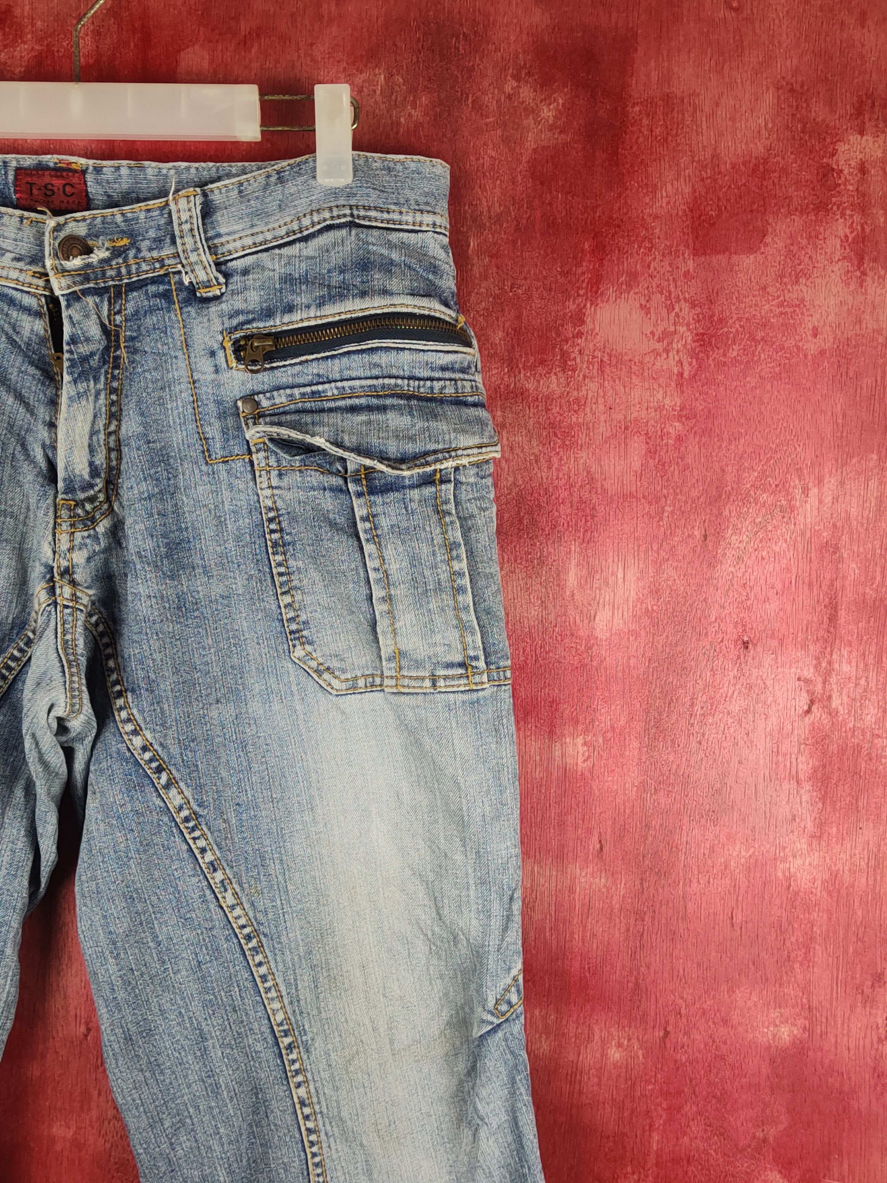 Japanese Brand T.s.c Blue Distressed Ripped Jeans #S2364 Size US 34 / EU 50 - 5 Thumbnail