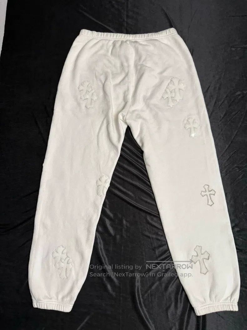 Chrome Hearts CHROME HEARTS Size M White cross leather sweatpants Size US 31 - 2 Thumbnail