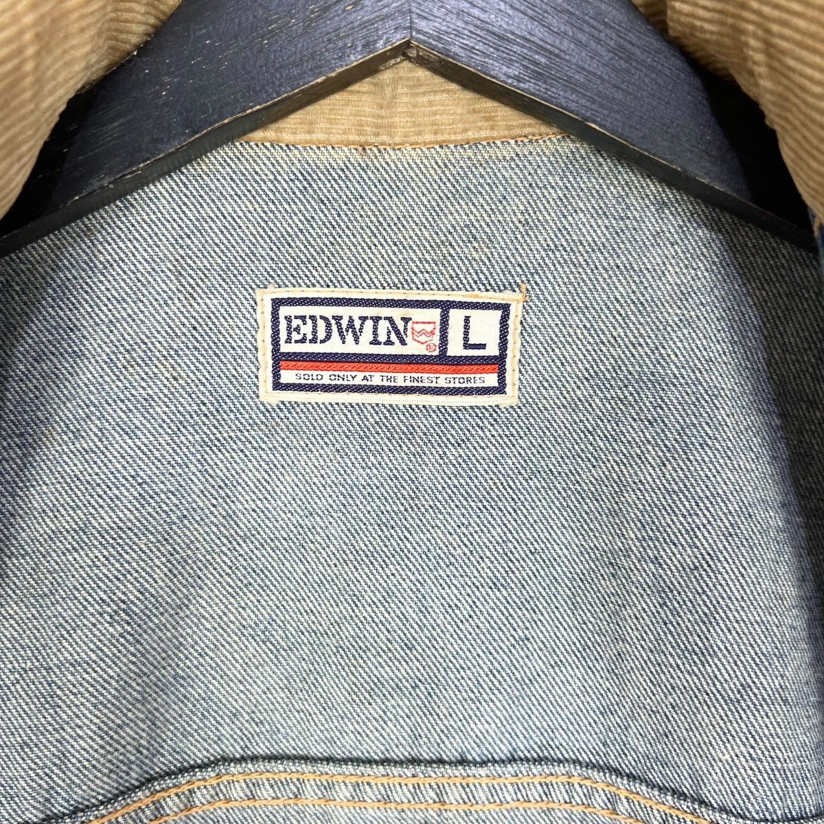 Edwin × Vintage Vintage Edwin Denim Trucker Jacket Corduroy Collar Size US M / EU 48-50 / 2 - 8 Thumbnail