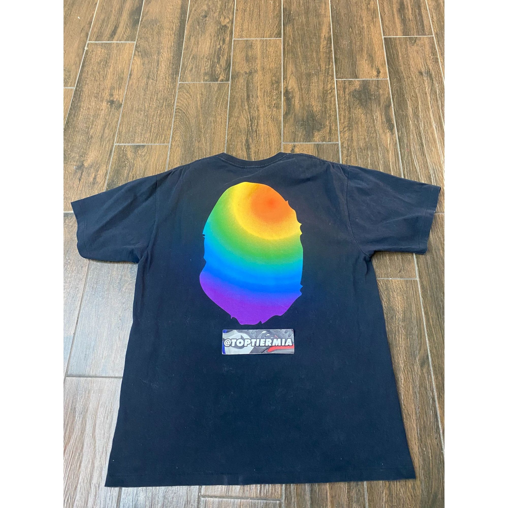 Bape BAPE RAINBOW BIG HEAD APE TEE BLACK SZ XL Size US XL / EU 56 / 4 - 2 Thumbnail