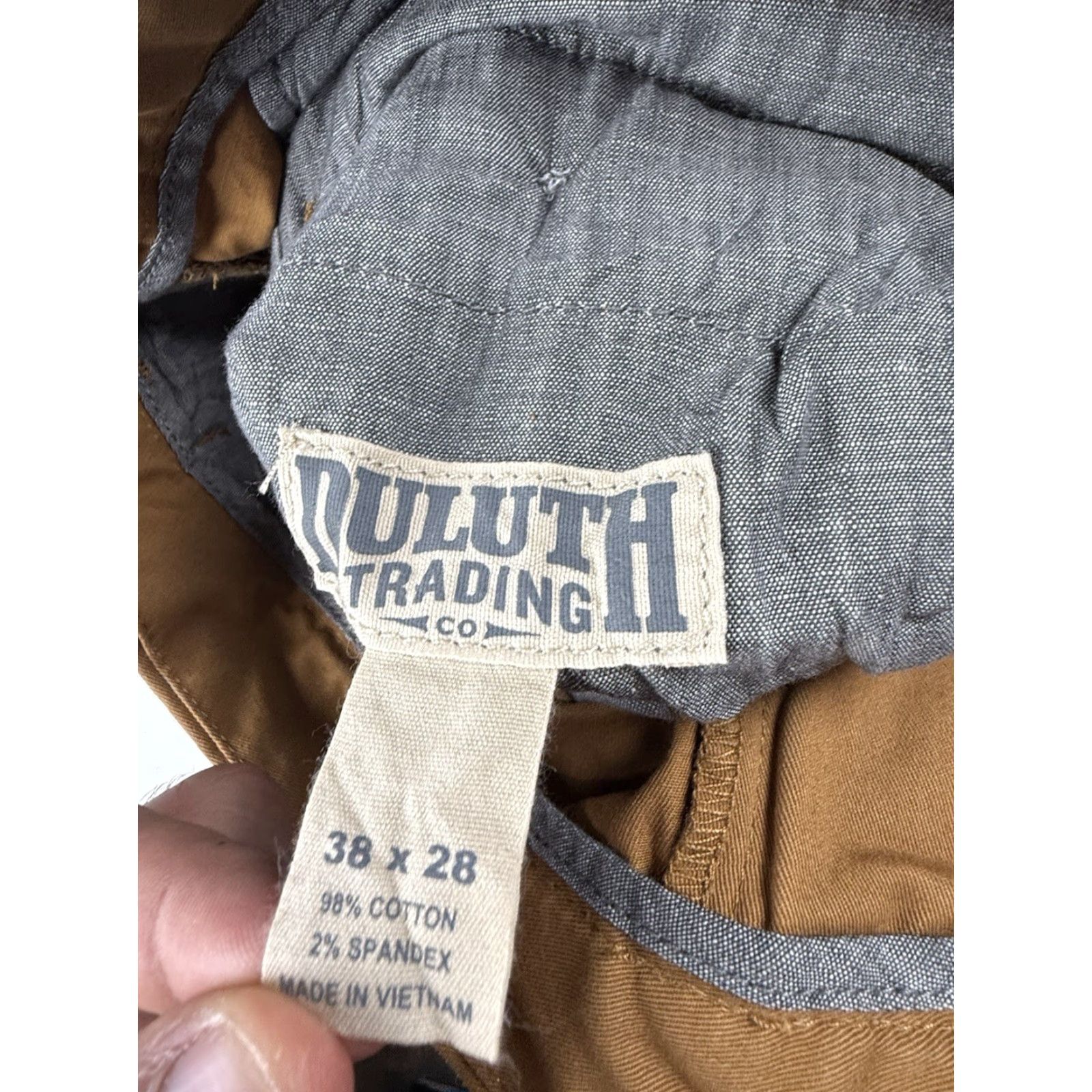 Vintage Duluth Pants Mens 38x28 Khakis Flat Front Canvas Brown 28 Inseam Regular Straight NWT Flex Ballroom Standard Fit Pockets Barley NWT Size US 38 / EU 54 - 5 Thumbnail