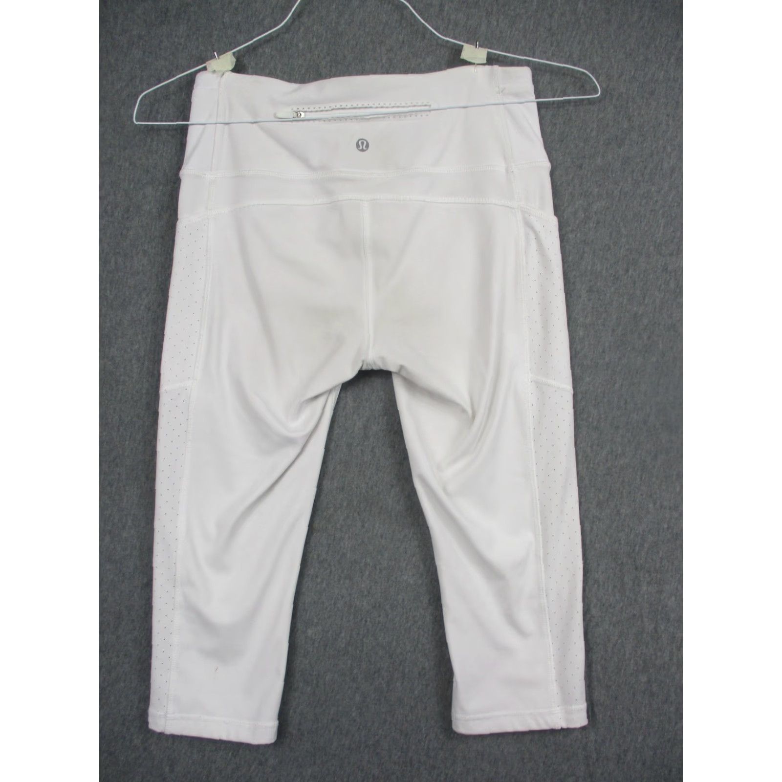 Lululemon Lululemon Leggings Womens 6 White High Rise Capri Pockets Perforated Run Size 28" / US 6 / IT 42 - 6 Thumbnail